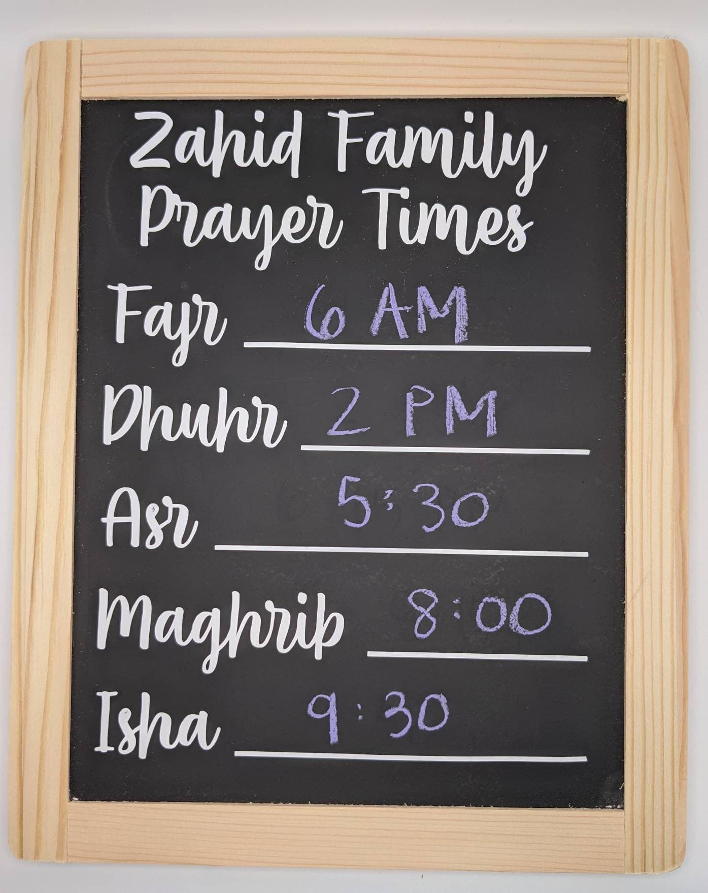Customized Family Prayer Times Chalkboard - image 3