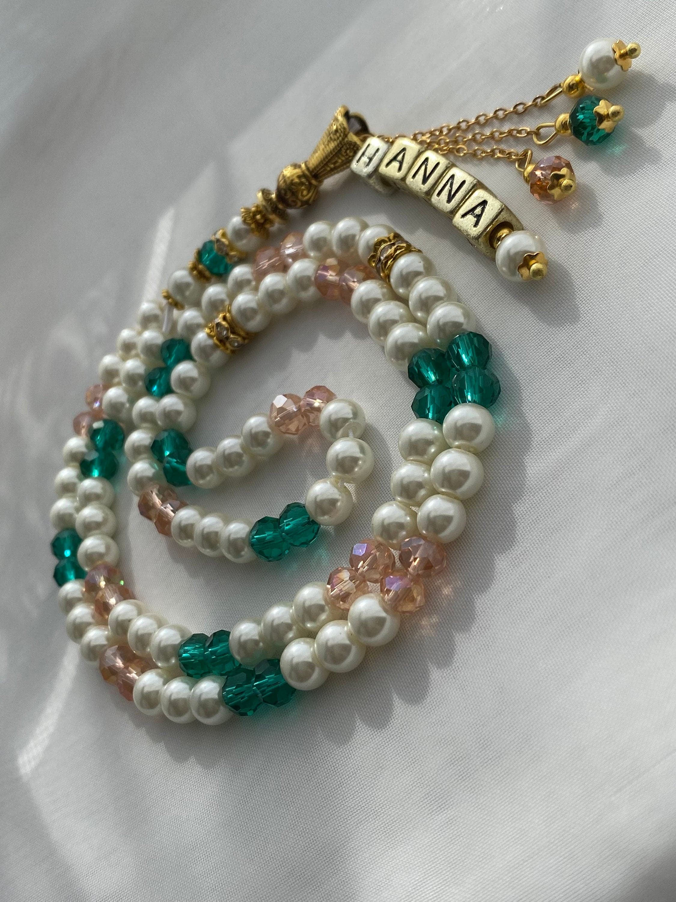 Glass Pearl Tasbih: Crystal Prayer Beads, Misbaha