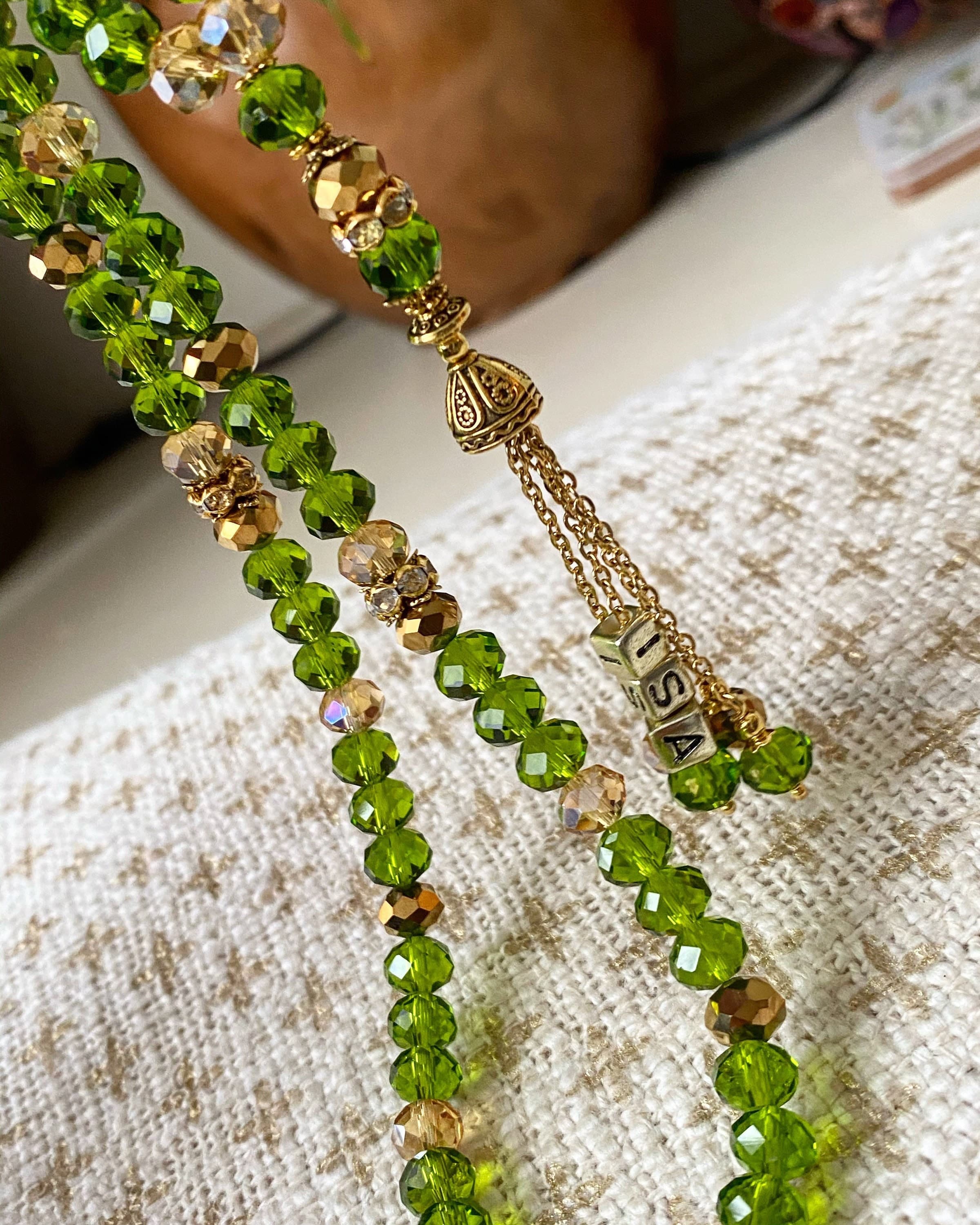 Glass crystal personalised tasbih - image 4