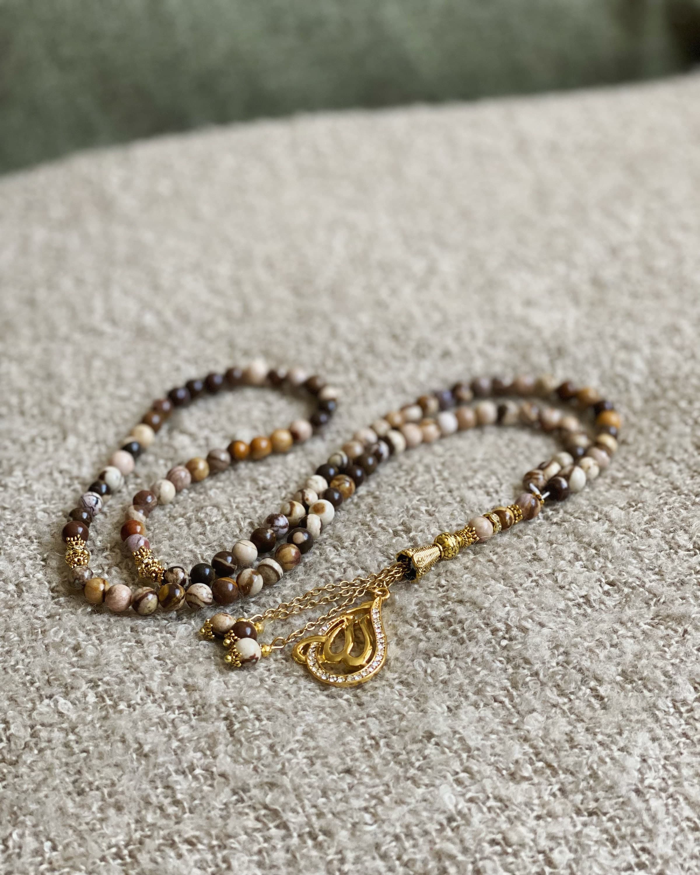 Brown Zebra Jasper gemstone tasbih - image 3
