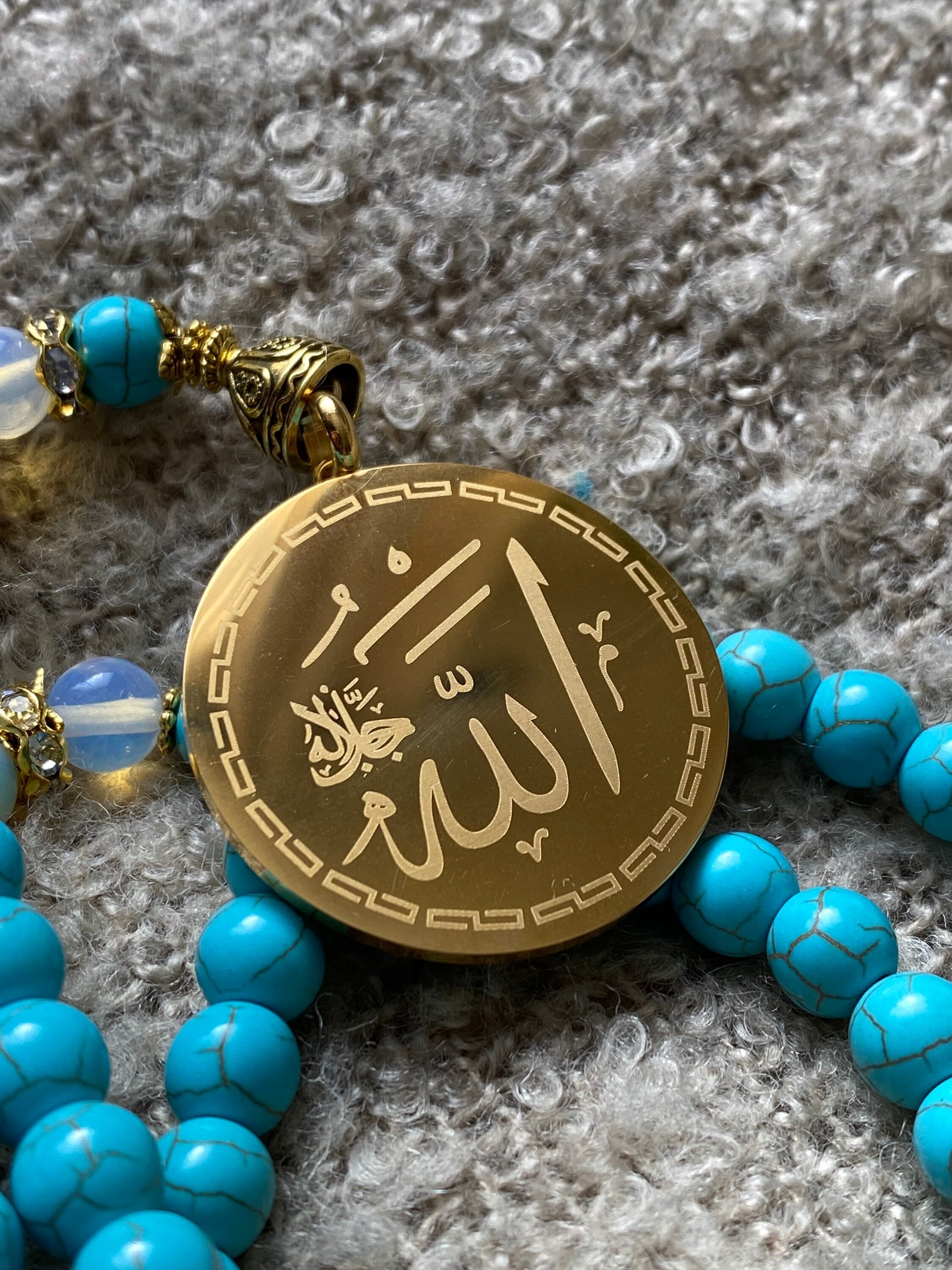 Turquoise colour stone necklace tasbih - image 5