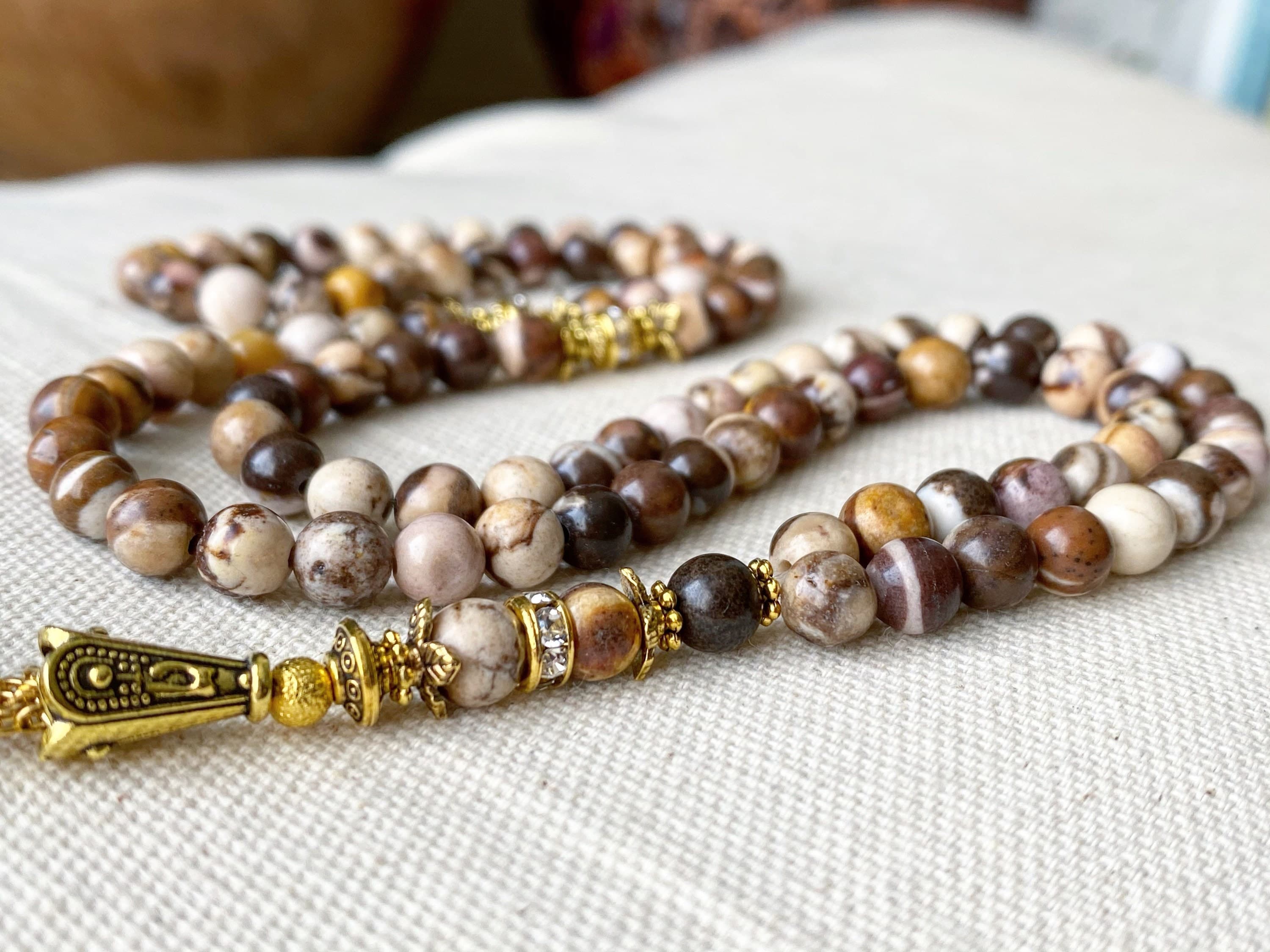 Brown Zebra Jasper gemstone tasbih