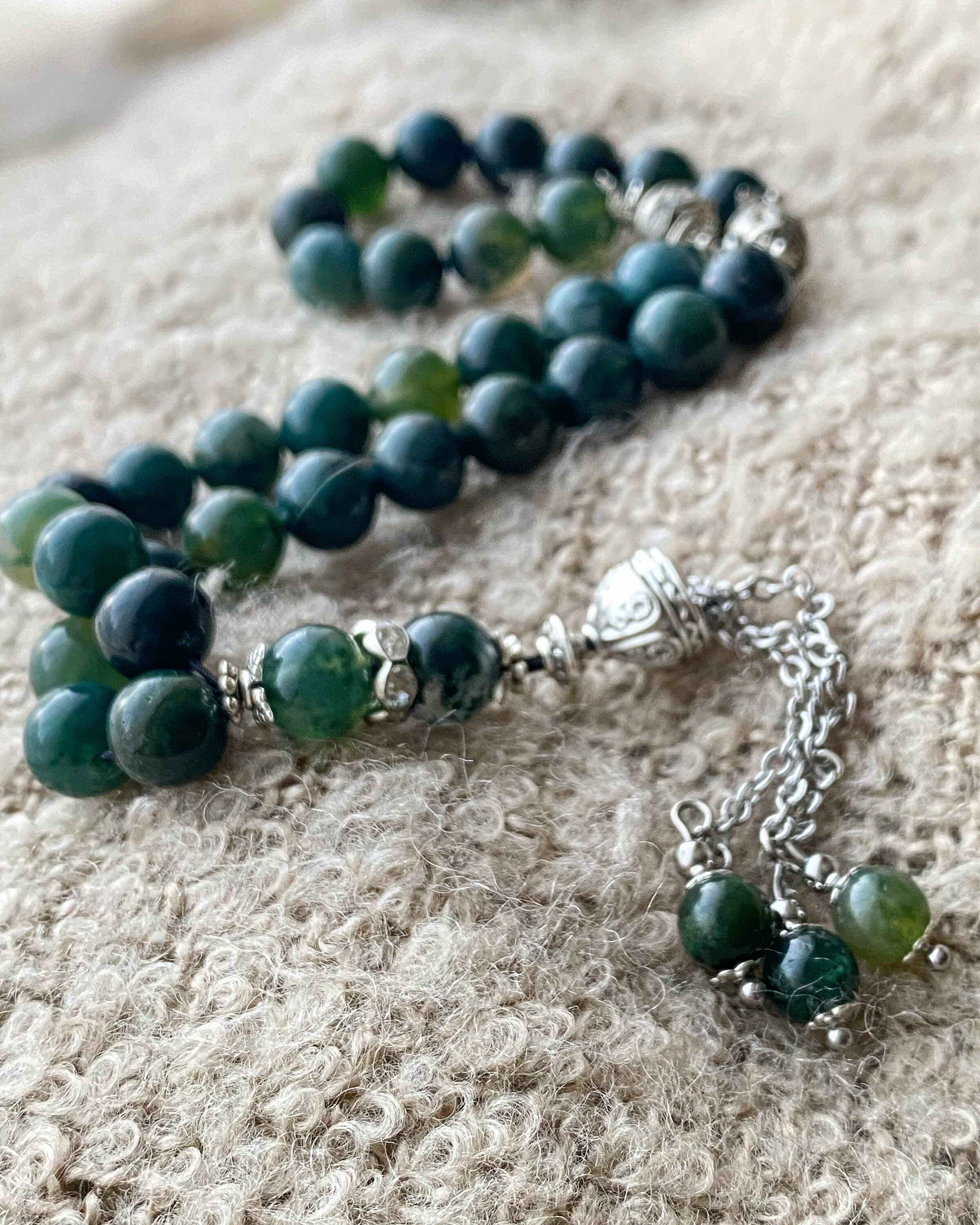Moss Agate gemstone tasbih - image 3
