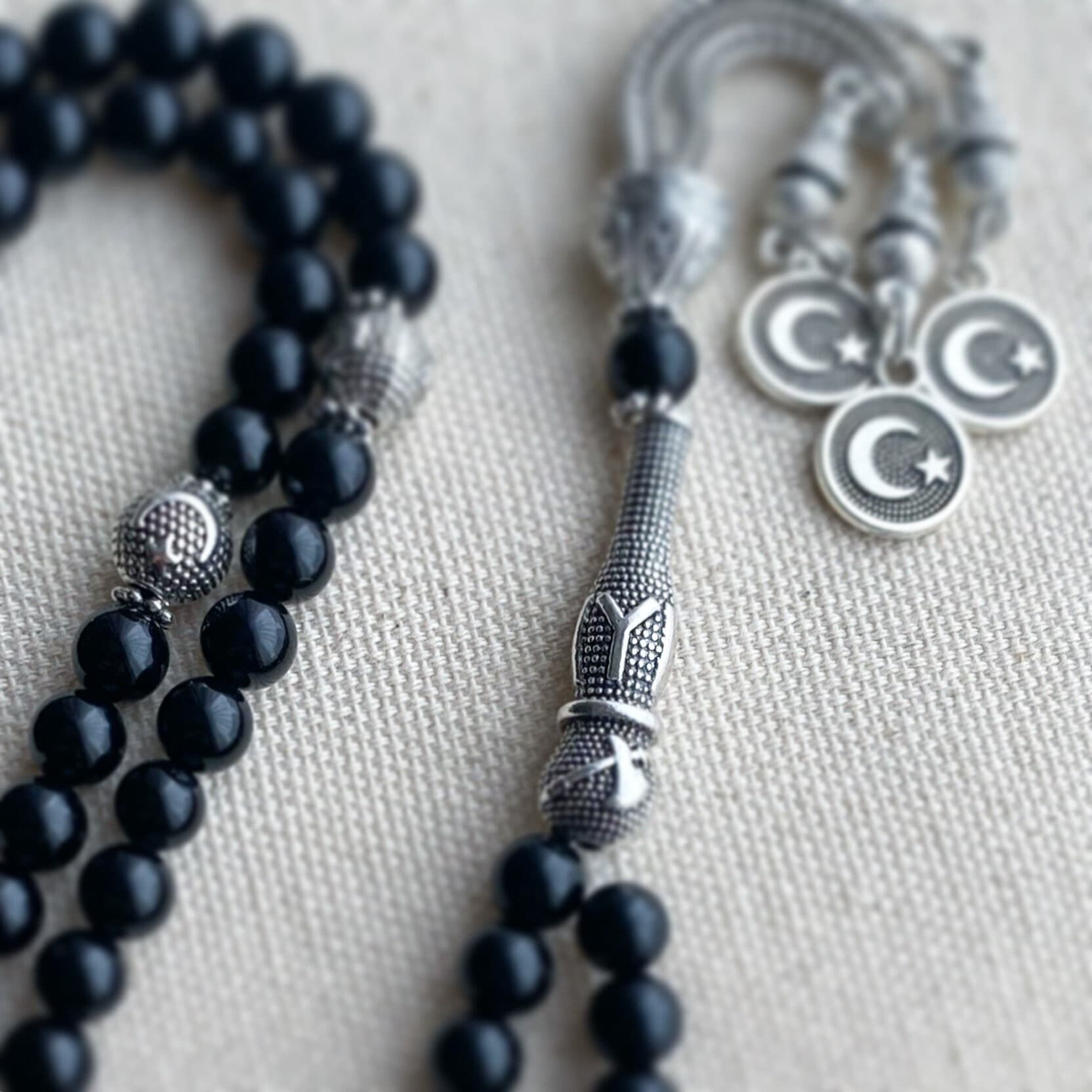 Ottoman Turkish tasbihs, natural black onyx gemstones. - image 3