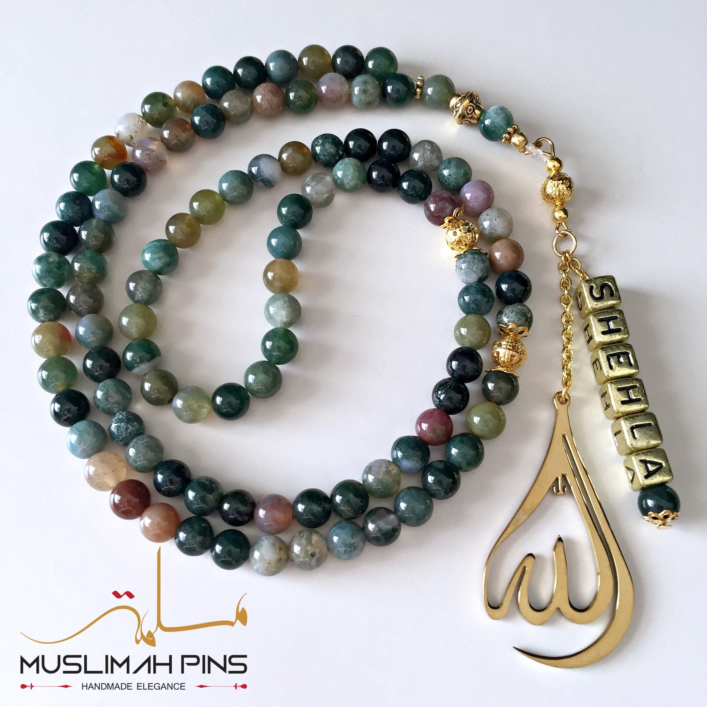 Indian Agate gemstone tasbih, tesbih, prayer beads (99 beads) - image 5
