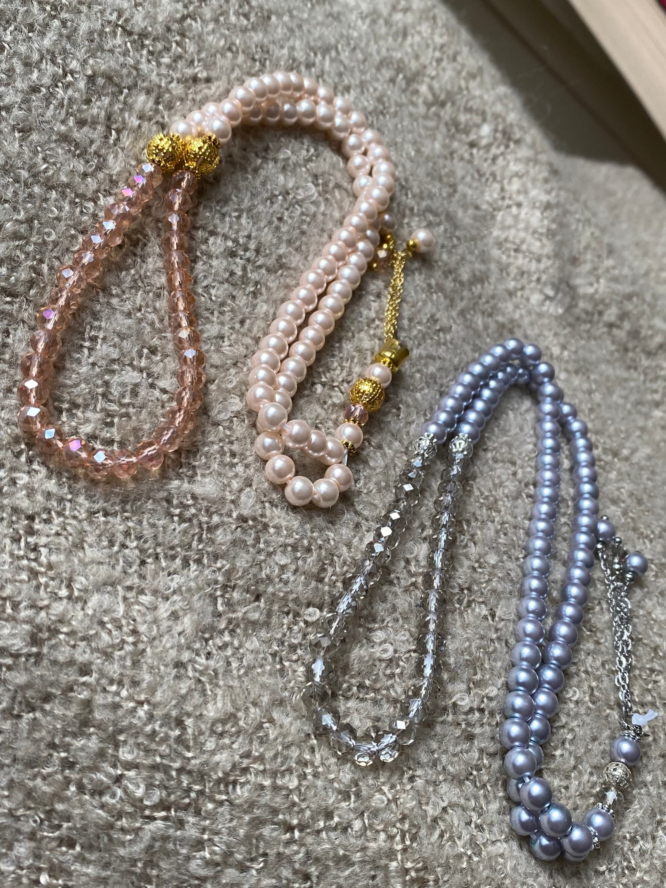 Glass Pearl and crystal tasbih, misbaha - image 4