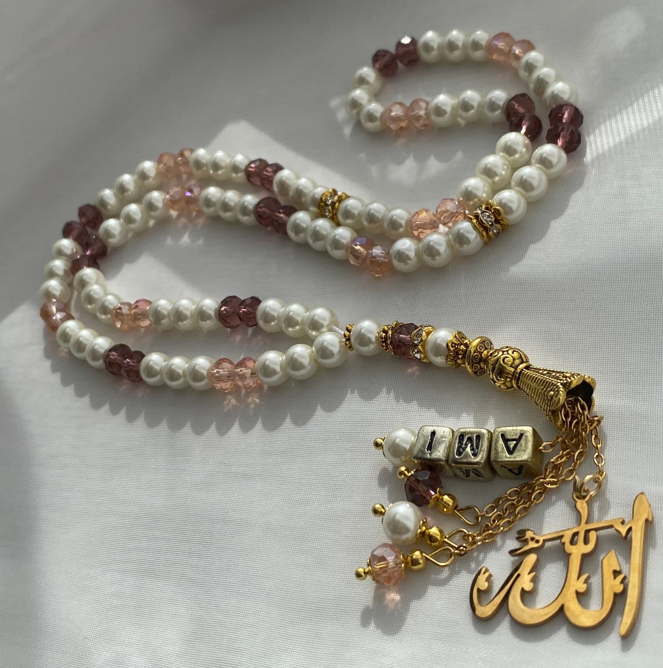 Glass Pearl Tasbih: Crystal Prayer Beads, Misbaha - image 3