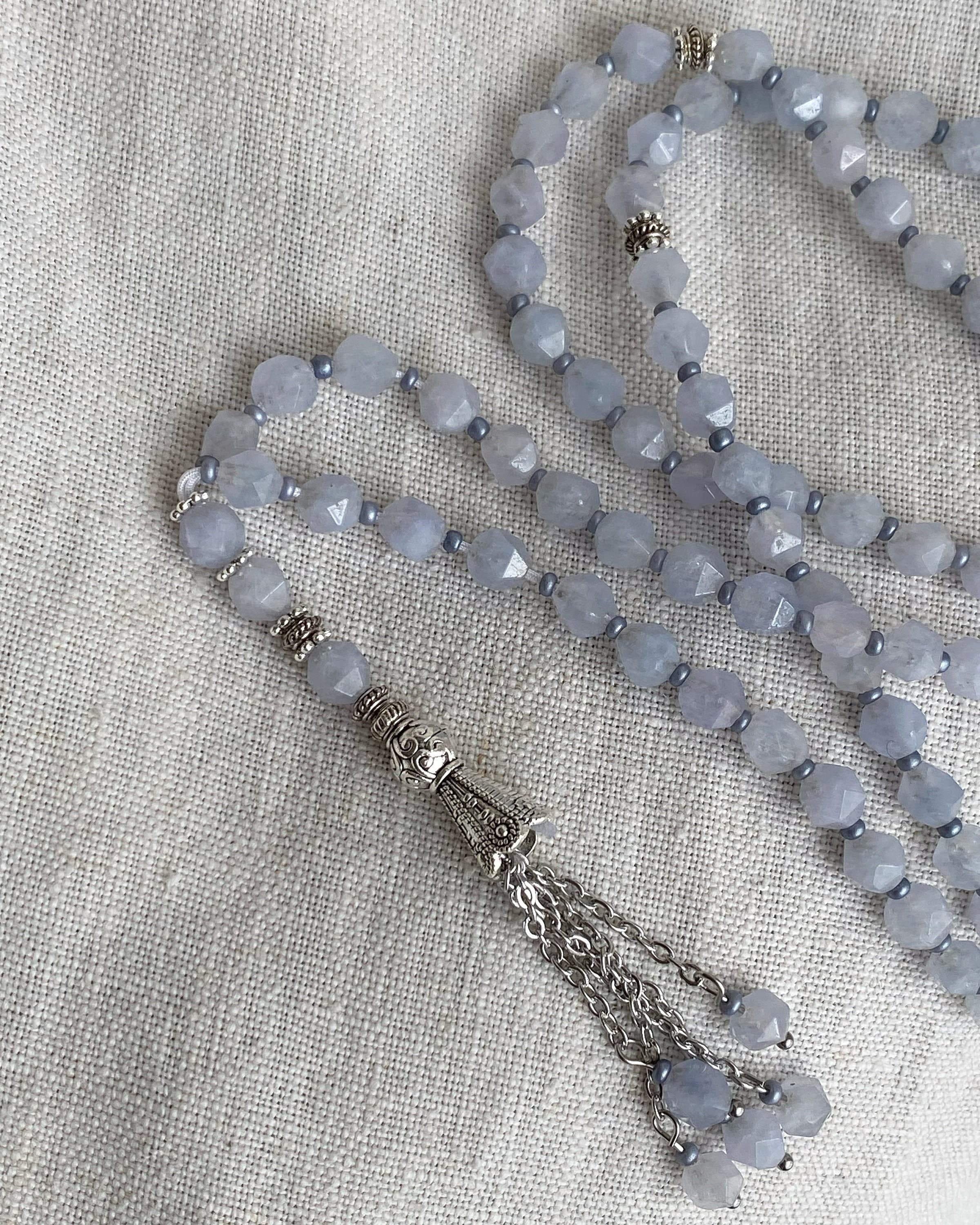 Faceted gemstone tasbih, prayer beads