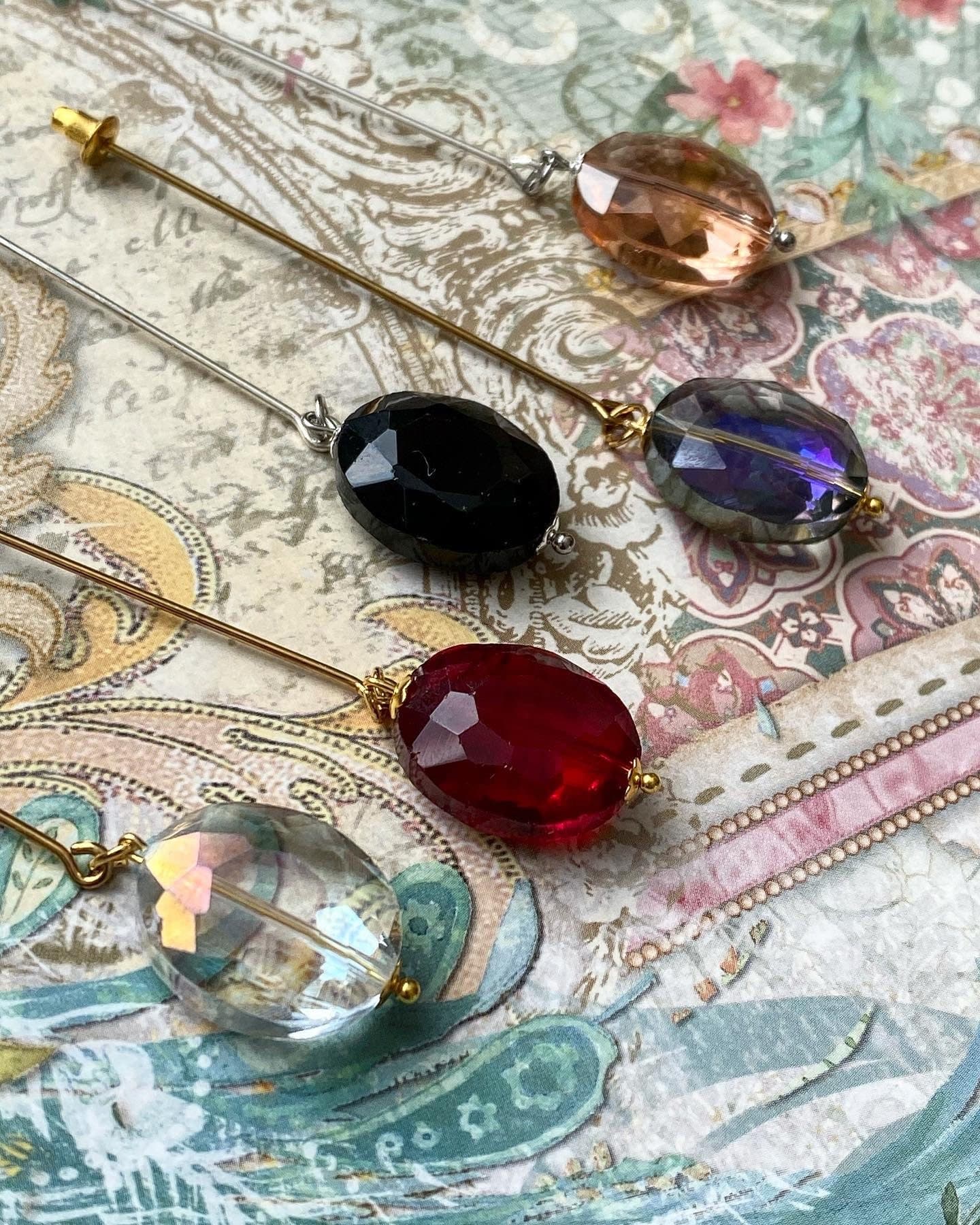 Glass jewel hijab pins/hat pins. - image 4