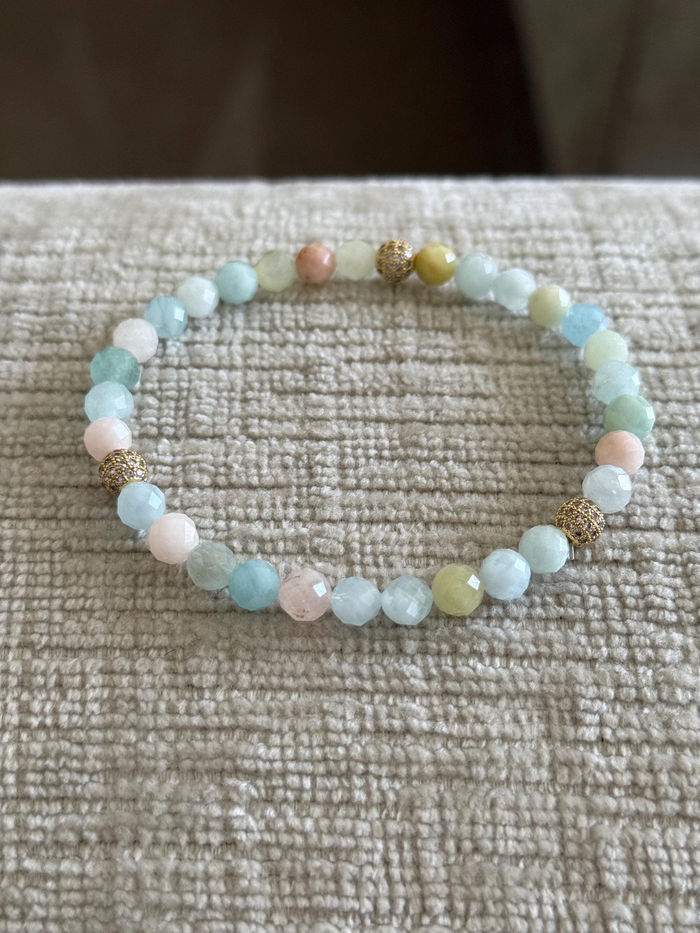 Morganite tasbih bracelet