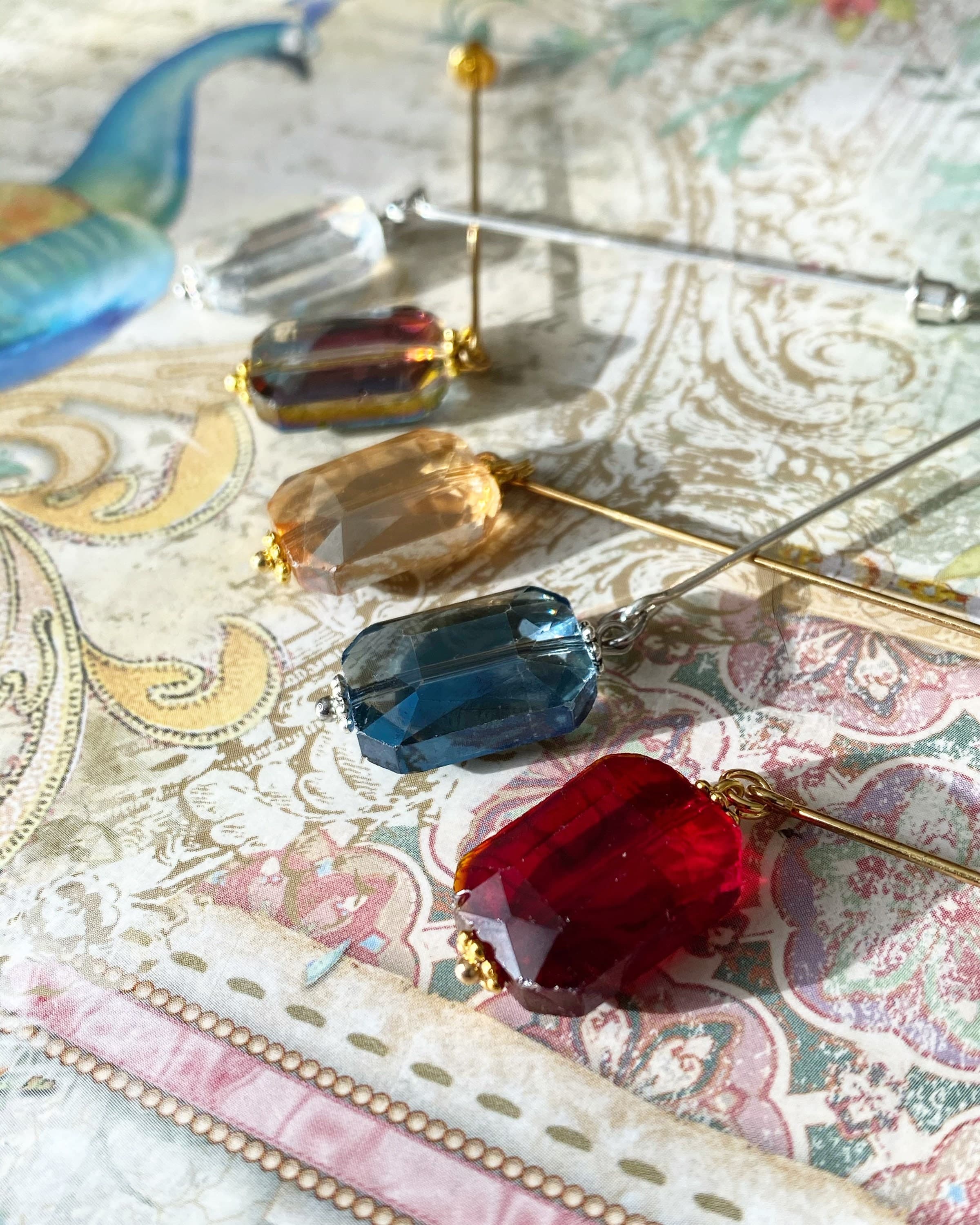 Glass jewel hijab pins/hat pins. - image 5