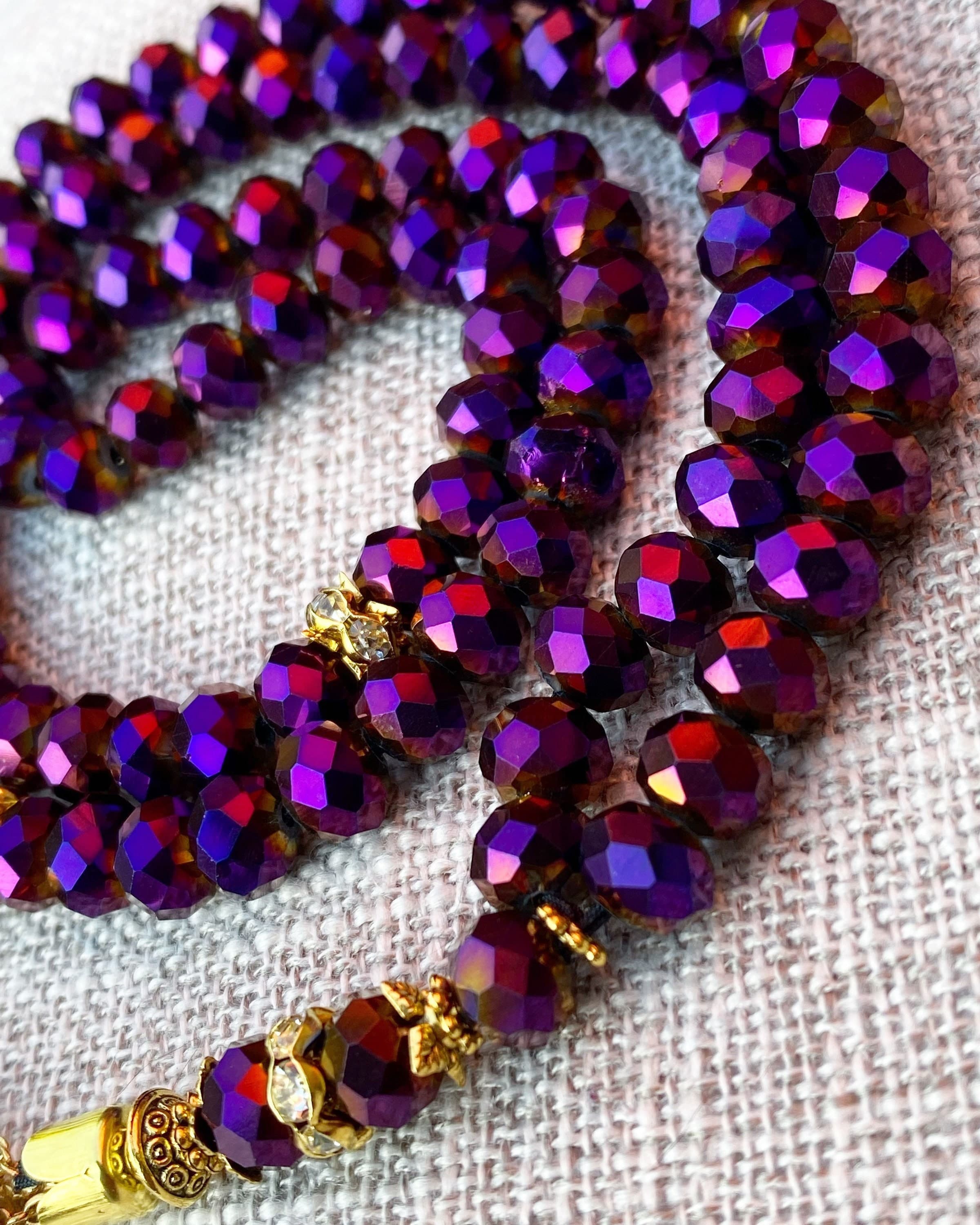 Metallic crystal personalised tasbih, prayer beads, misbaha, tesbih - image 4