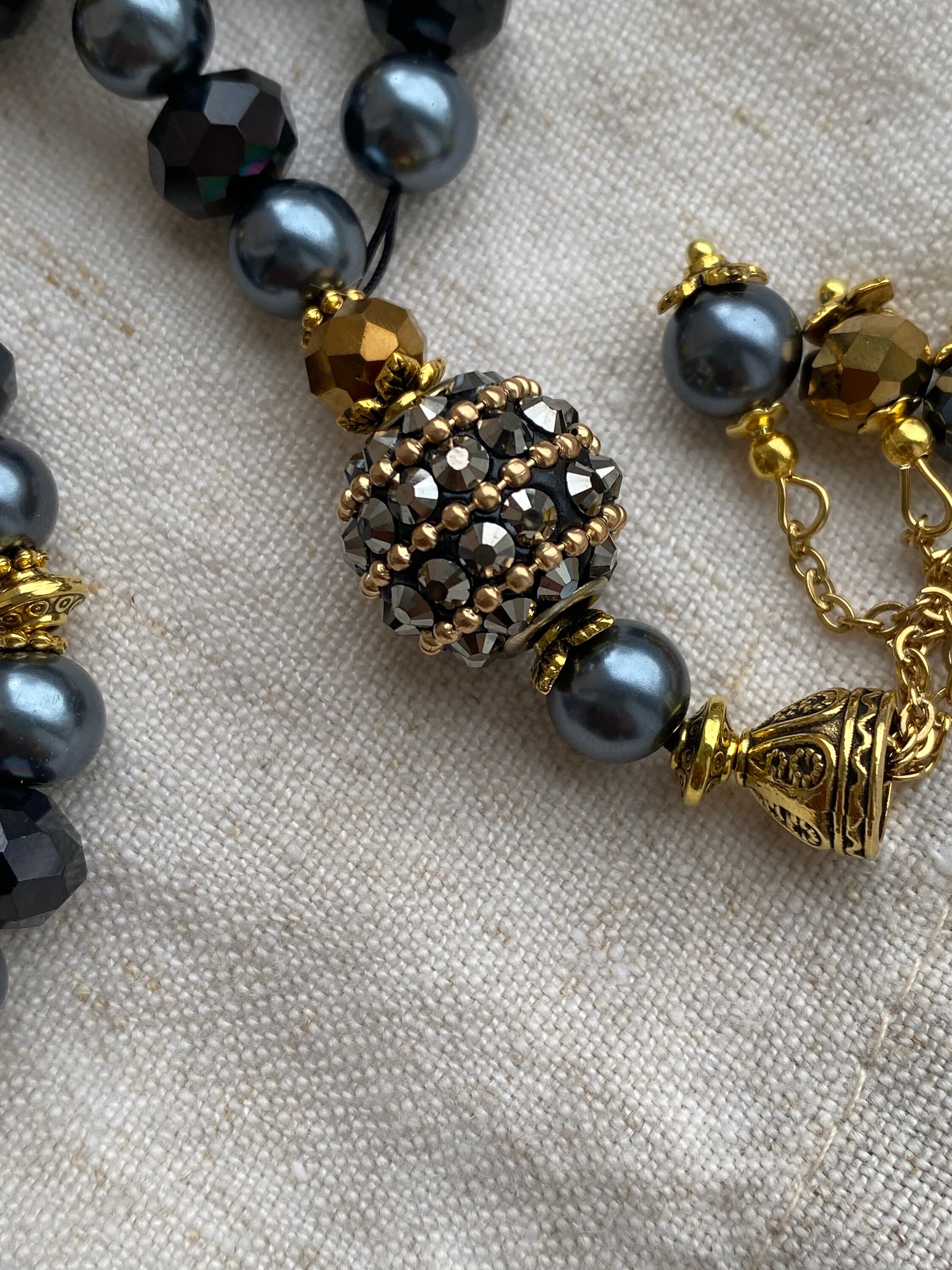 metallic crystal tasbih 33 beads - image 4