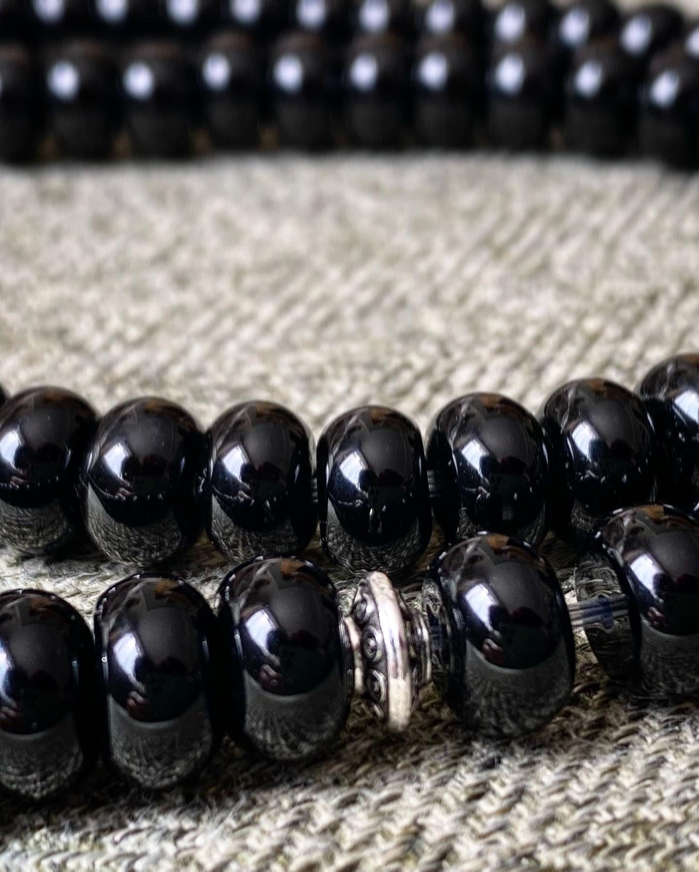 Black Aqeeq Agate stone tasbih - image 5