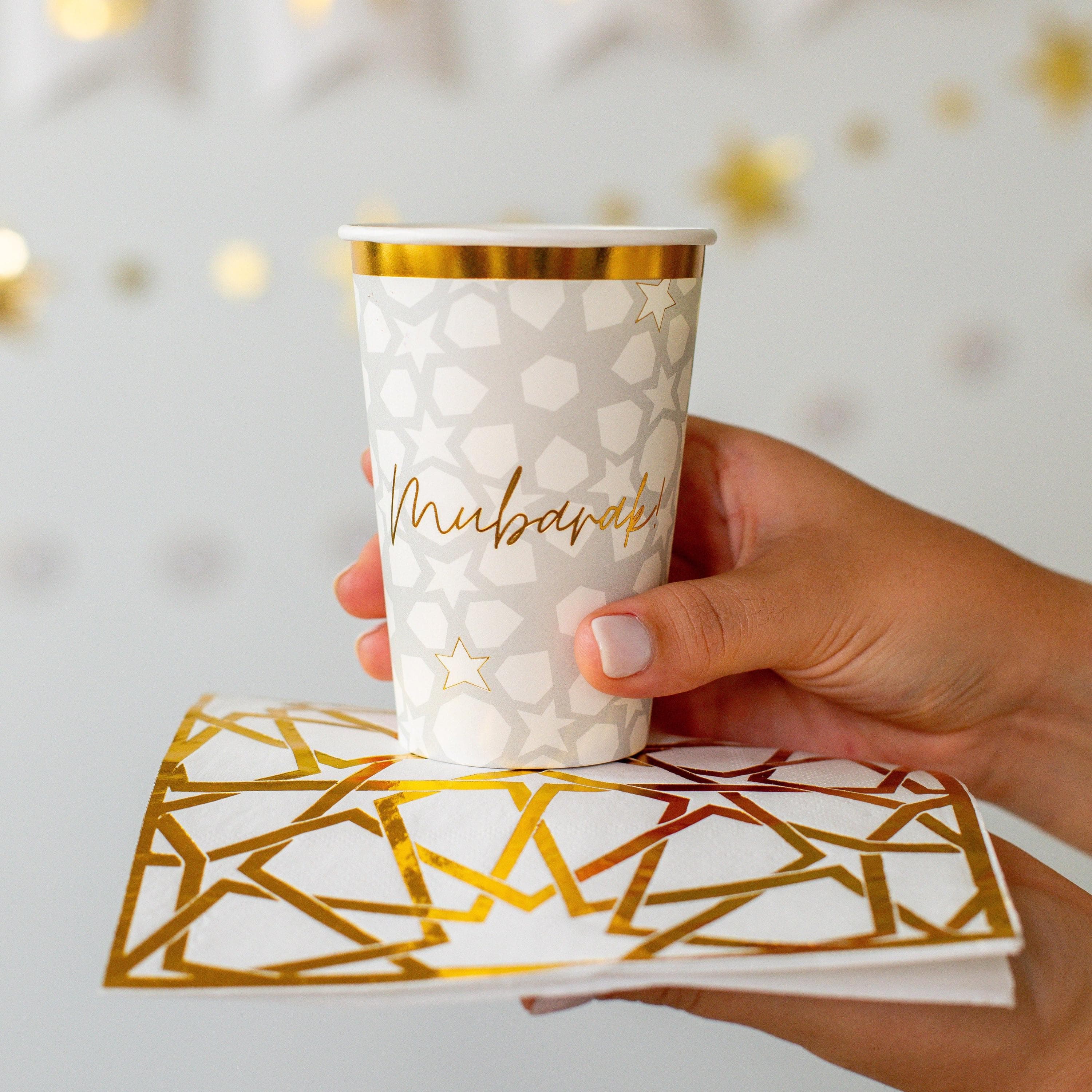 Levant Sky 'Mubarak!' Paper Cups 12 oz (Set of 24)