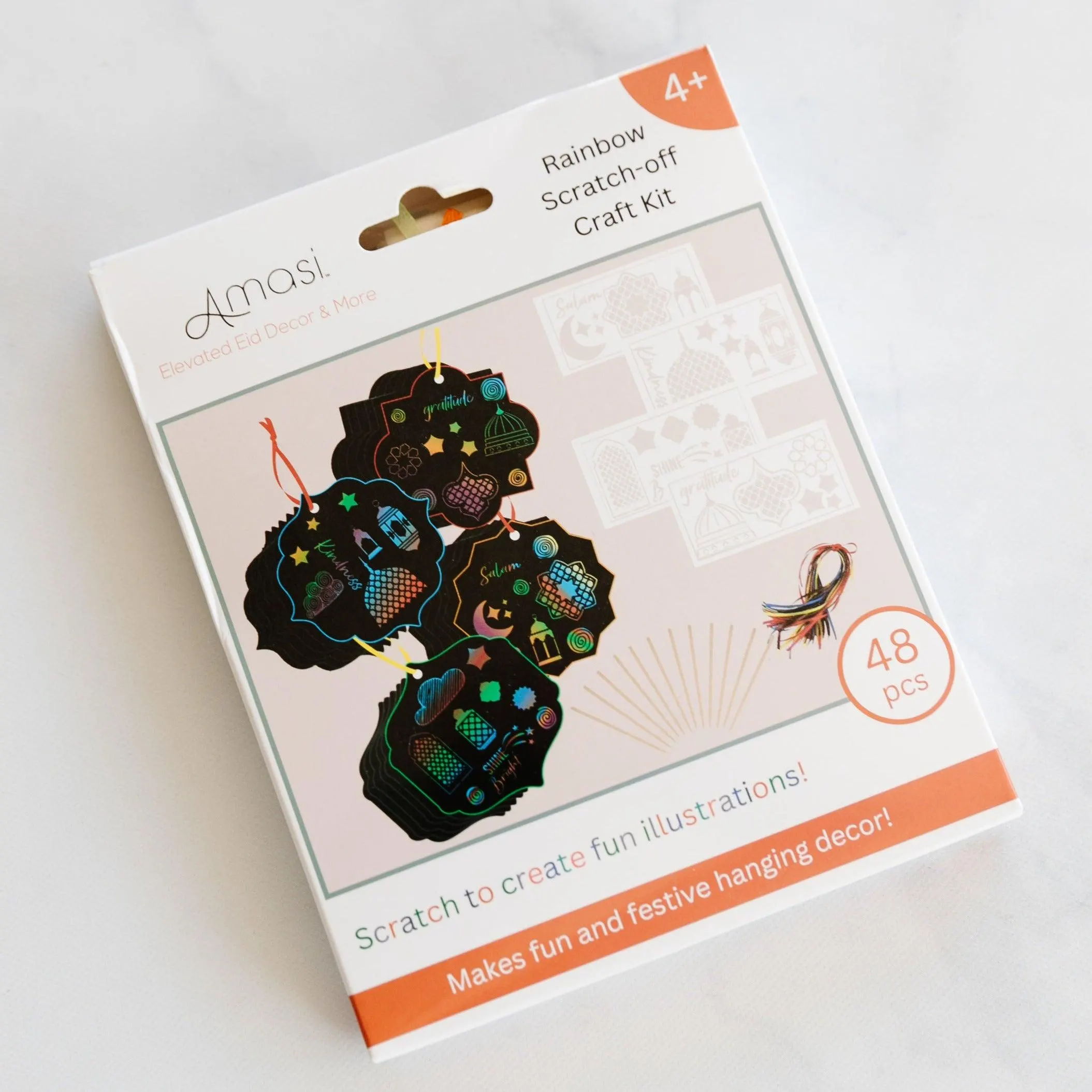 Rainbow Scratch-off Craft Kit, Eid, Ramadan, decor, party, Eid gifts and traditions, Islamic holidays, Ramadan fasting, Eid, Ramadan, Party, Decor, Holiday, Celebrate, Trendy, Elevated style, modern, elegant, Minimal
