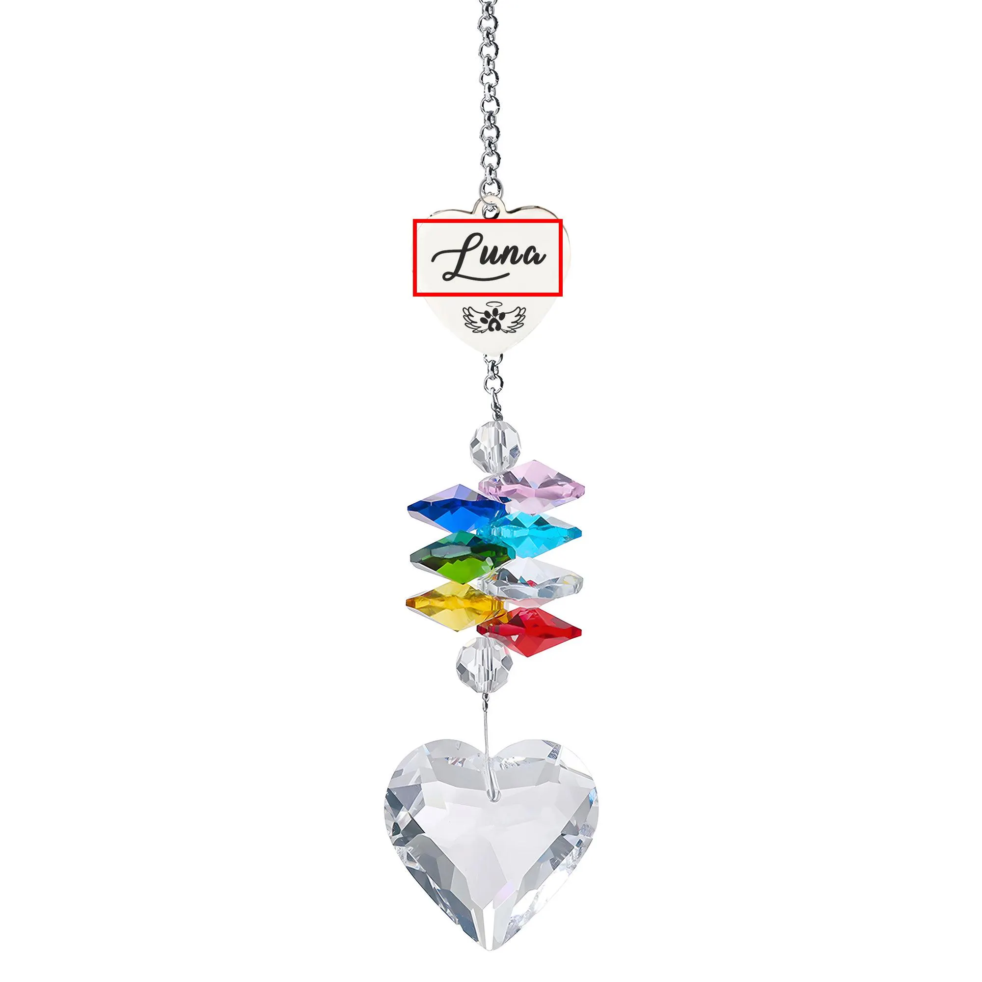 Personalised Rainbow Bridge Pet Loss Gifts, Pet Memorial Suncatcher, Crystal Suncatcher Rainbow Bridge, Sympathy Gift Memorial Gifts