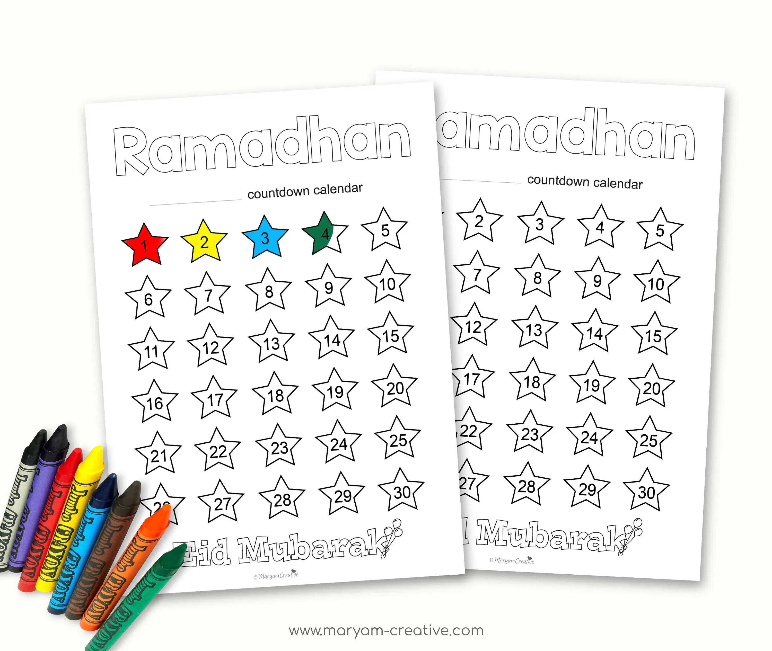Ramadhan calendar colourful countdown days, Eid, Muslim kids, Islam for kids - Instant Download - image 5