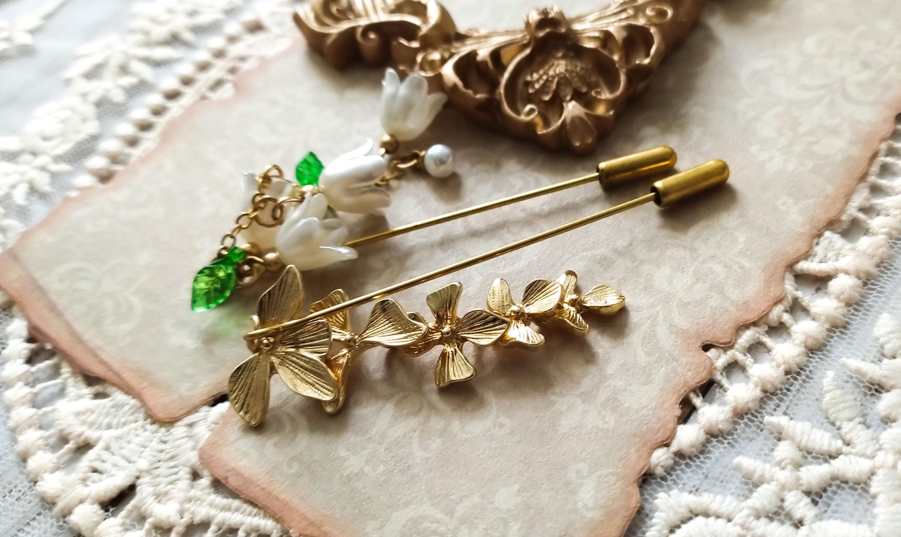 2 Piece Dangle Hijab/Shawl/Scarf/Lapel Pins - Gift For Her