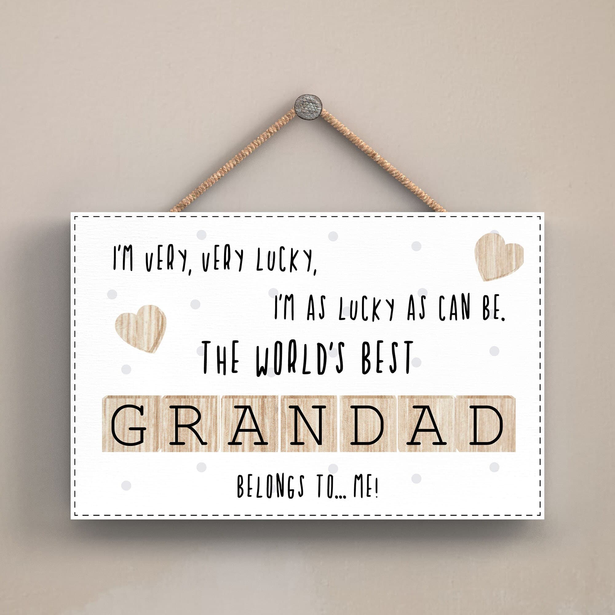 World Grandad Wood Plaque, Scrabble Letter Sign