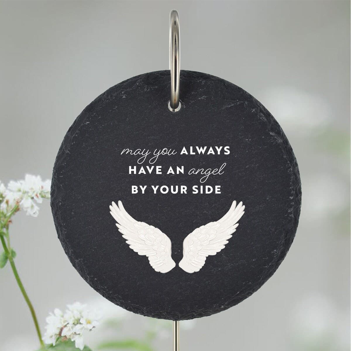 Angel Wings Slate Grave Marker: Religious Memorial Ornament - image 4