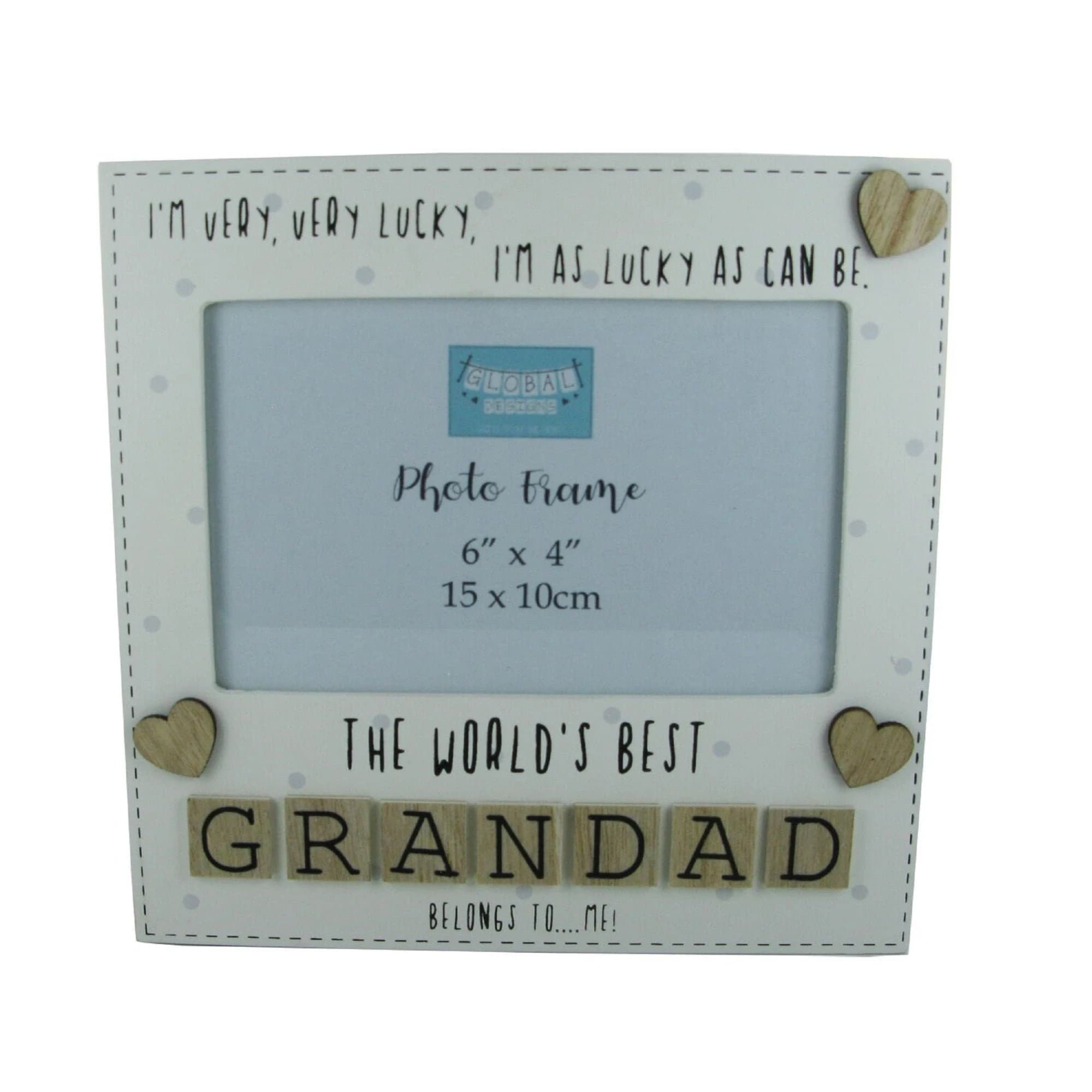Best Grandad Photo Frame, Cream Wood, Shabby Chic 6x4