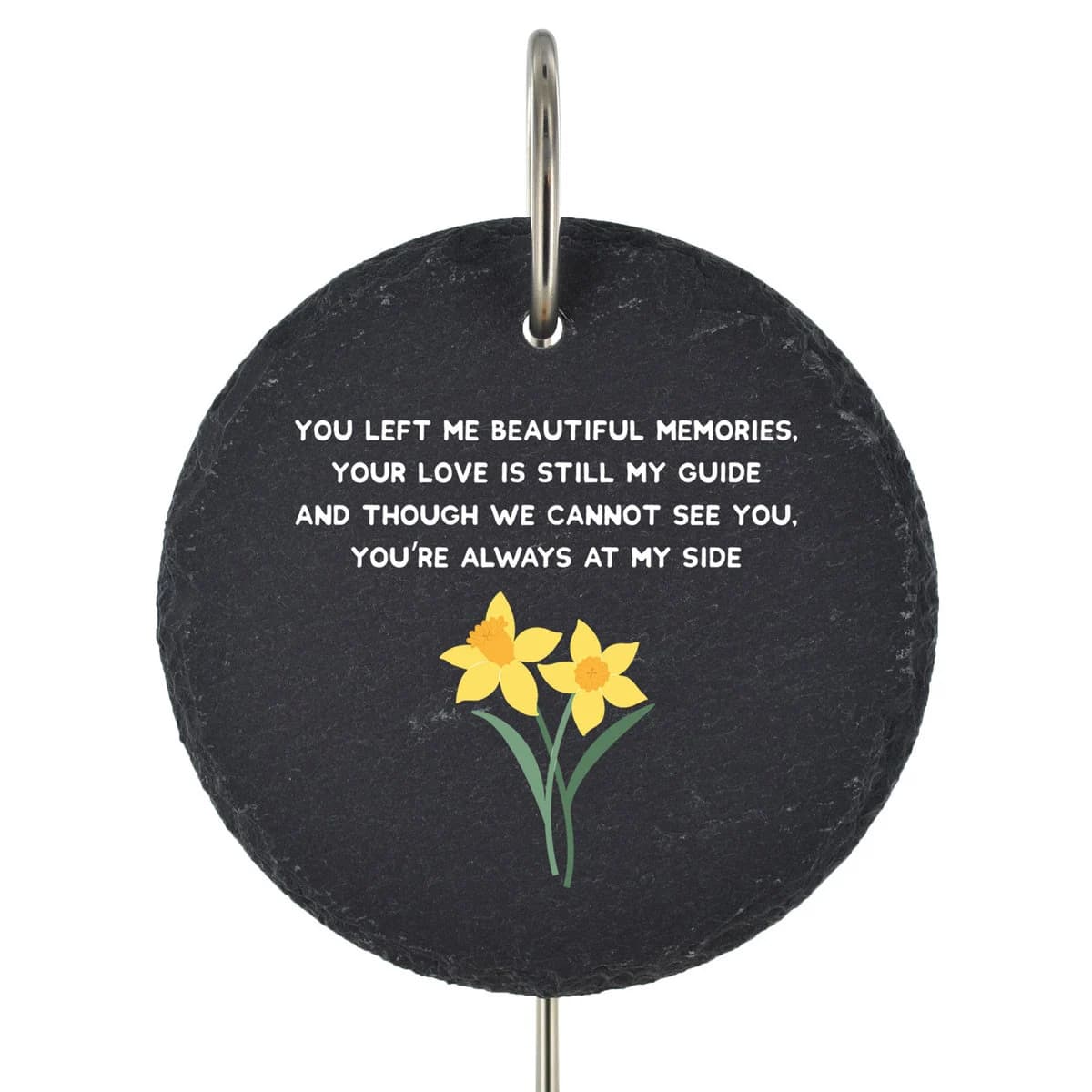 Welsh Slate Grave Marker with Daffodil, Love Spoons, Dragon - image 5