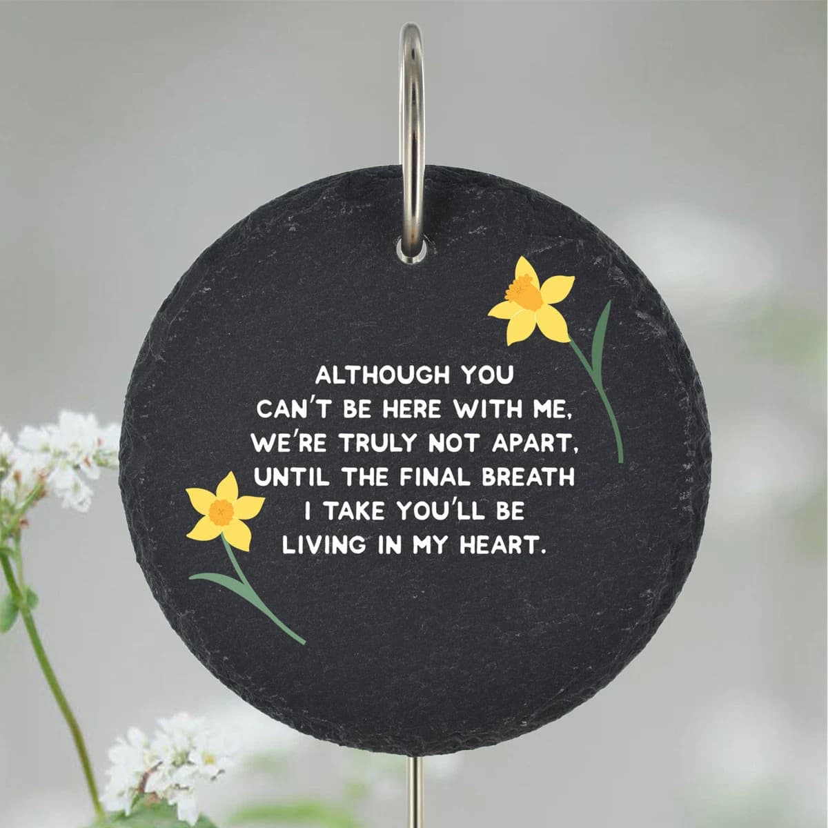 Welsh Slate Grave Marker with Daffodil, Love Spoons, Dragon - image 2
