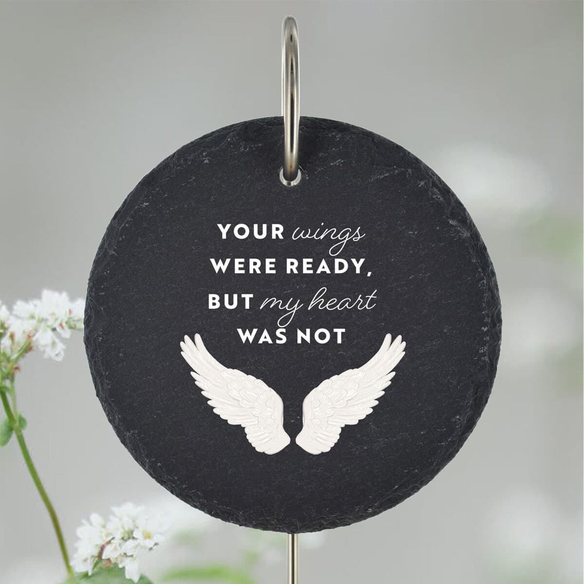Angel Wings Slate Grave Marker: Religious Memorial Ornament - image 5