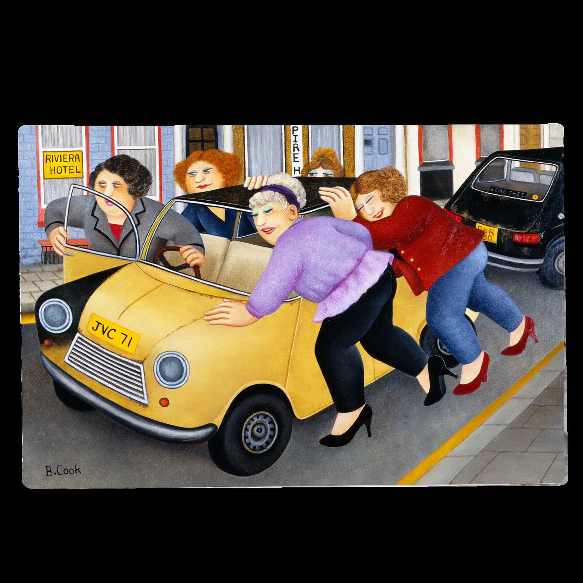 Beryl Cook Ceramic Tile Art: Ruby's Wheels or Good Little Runner, Girl Empowerment Sign - image 5