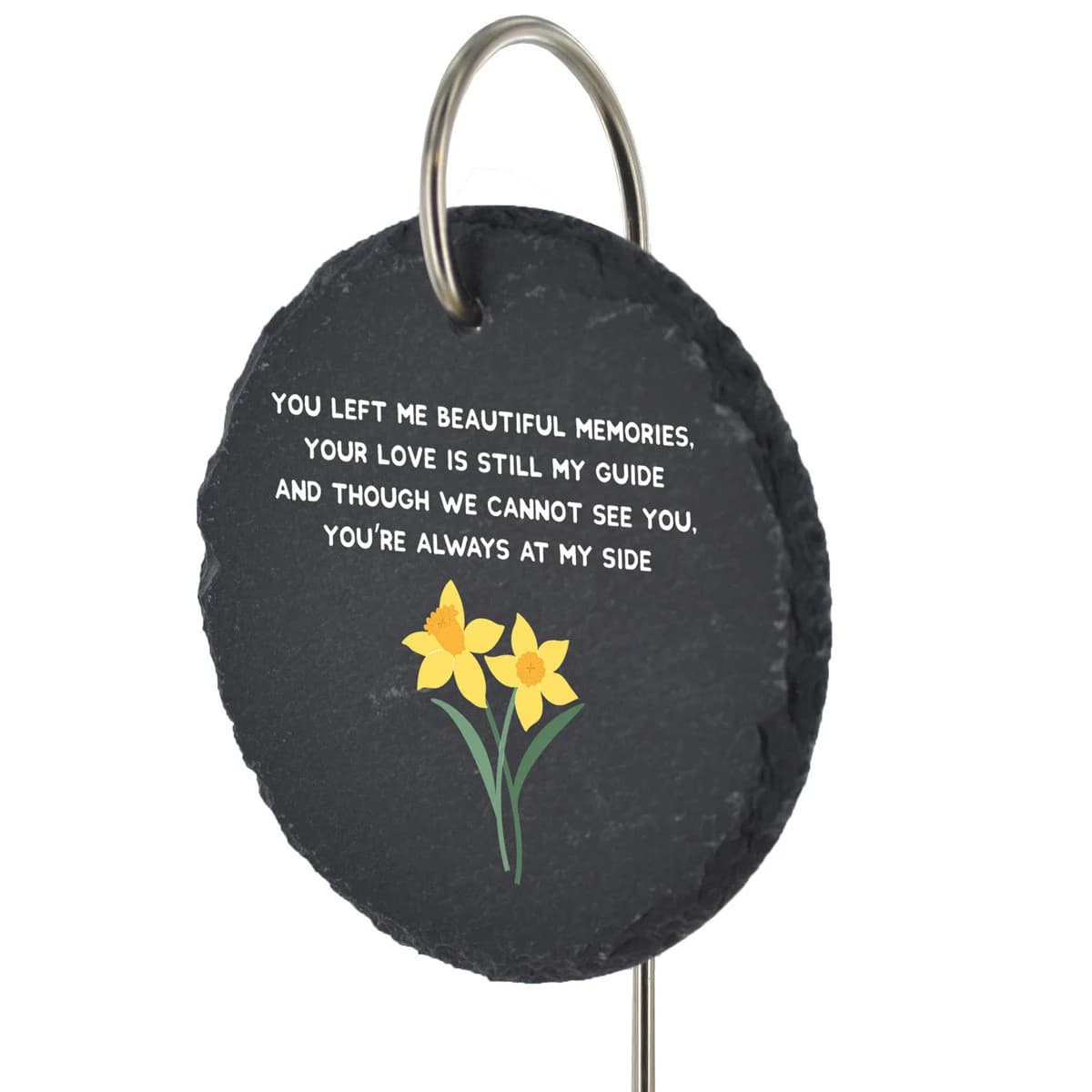 Welsh Slate Grave Marker with Daffodil, Love Spoons, Dragon - image 4