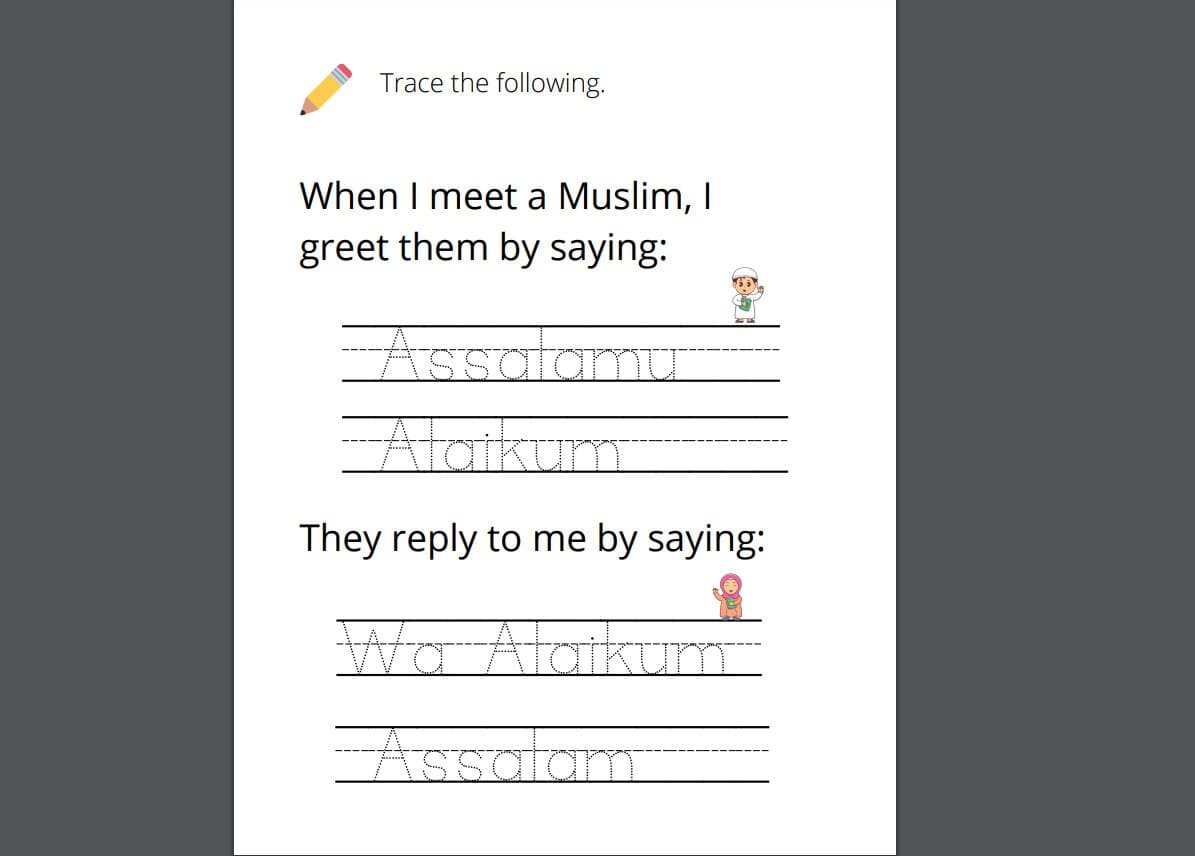 Islamic worksheets for children - printable worksheet, worksheet for children, printable kid activity worksheet, Islamic activities - image 4