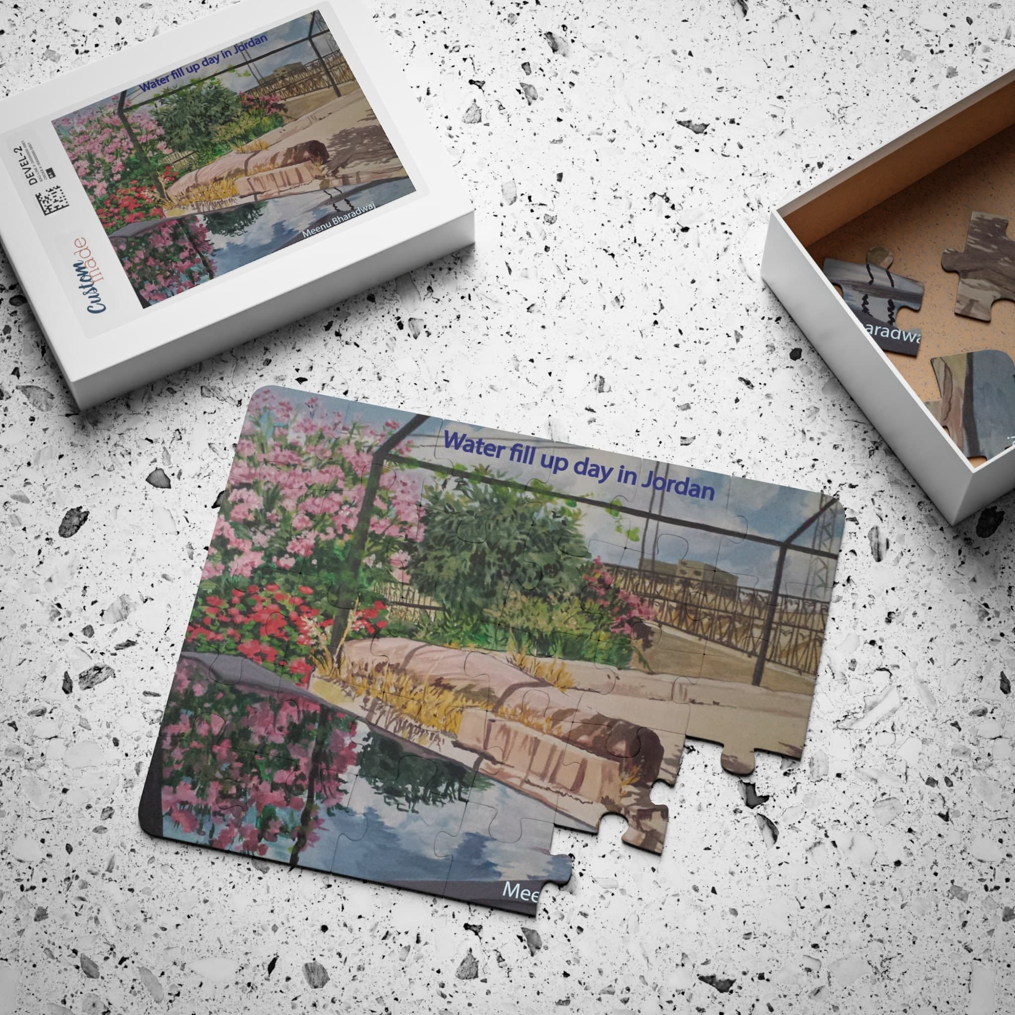 jordan jigsaw puzzle middle eastern scenery cultural backyard water tank outdoor landscape nature beauty jordanian garden flower