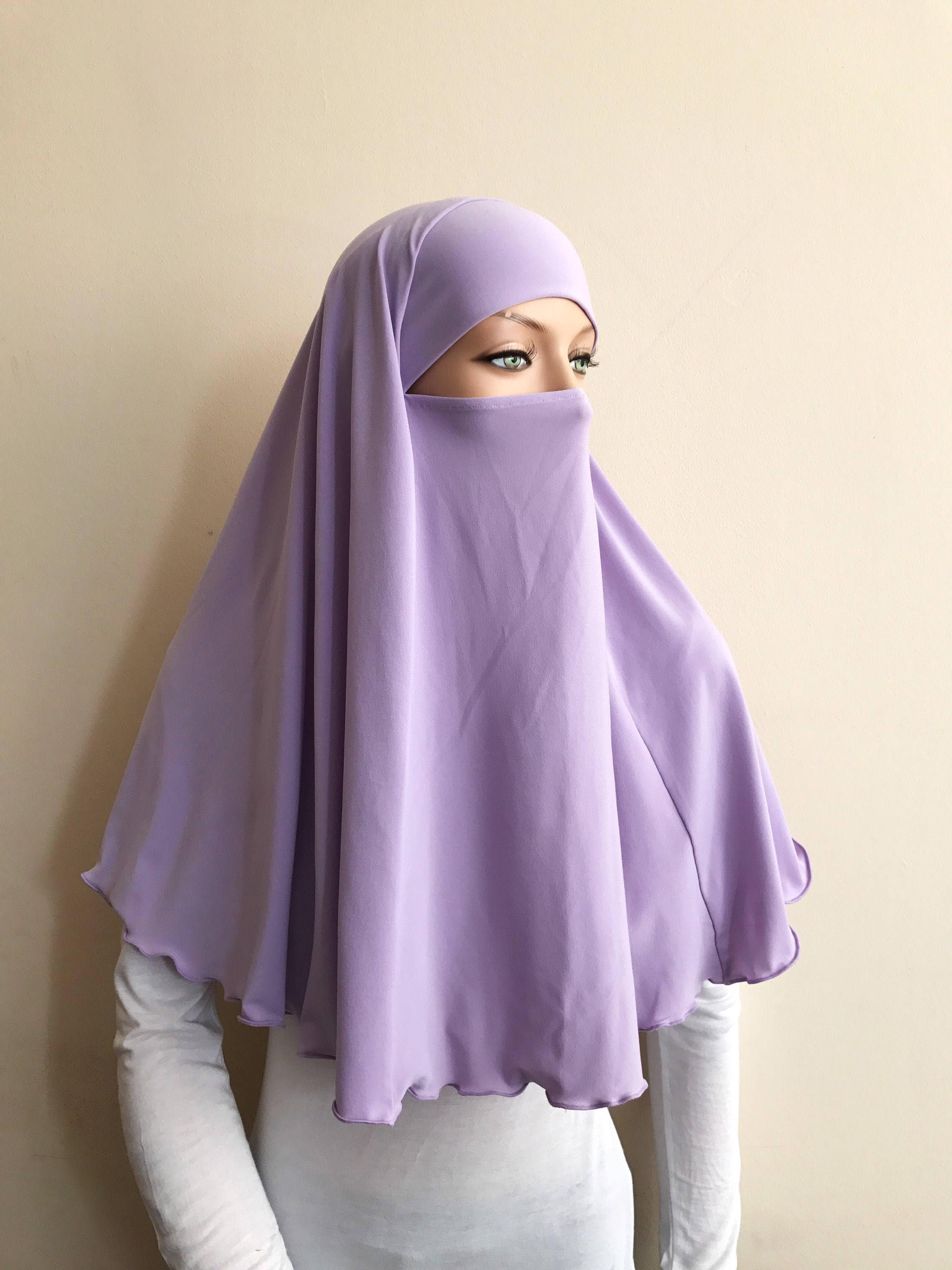 Lilac Jersey Hijab, Niqab Prayer Shawl, Ready to Wear - image 5