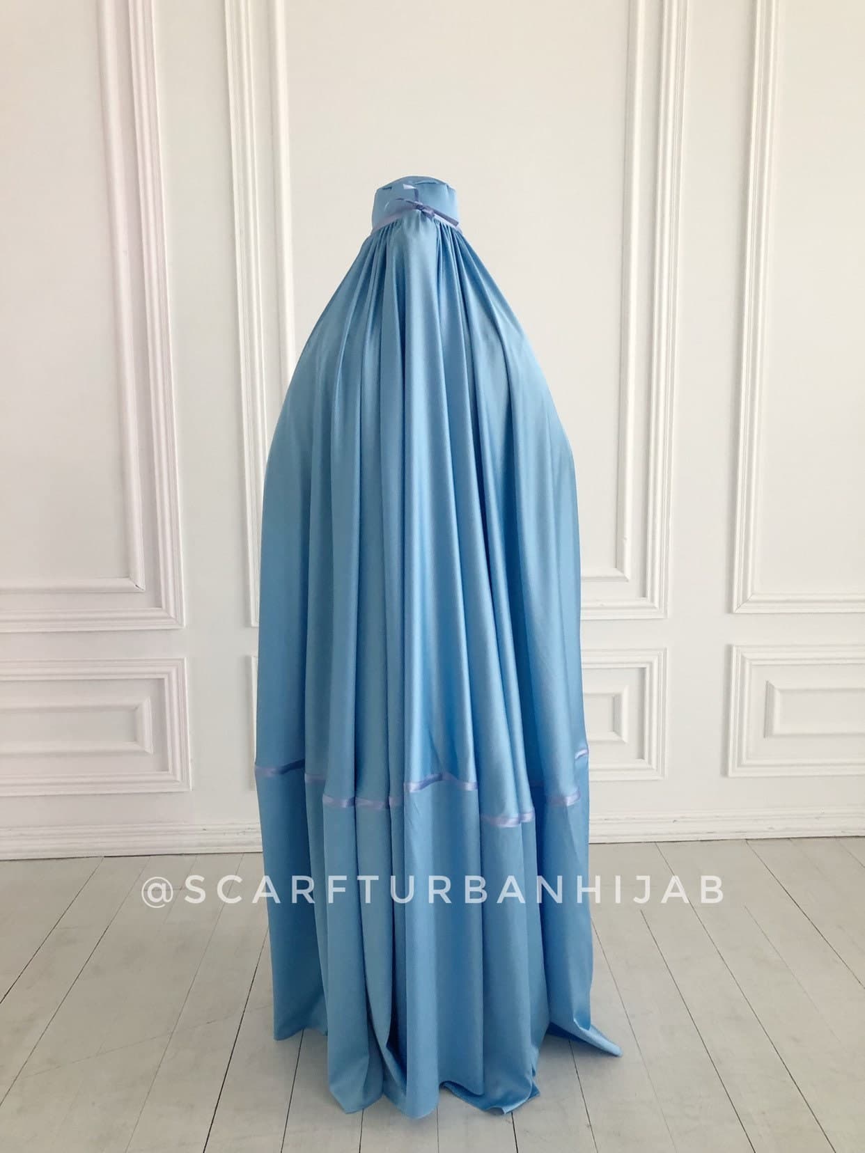 Sky Blue Afghan burqa, silk khimar cape, niqab, full long hijab - image 4