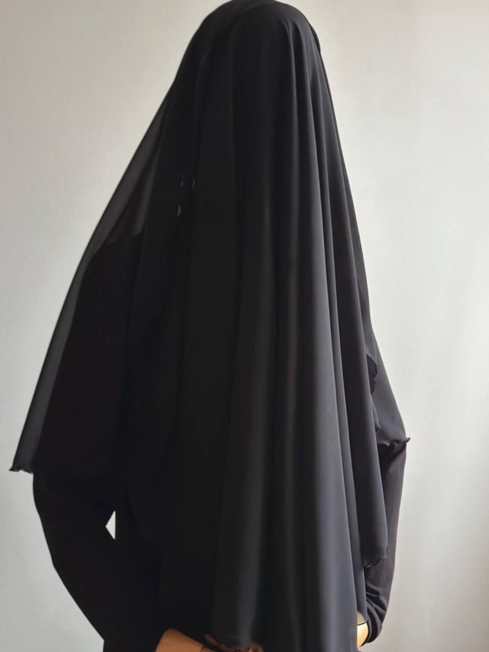 Black luxury chiffon layers veil, Hajj niqab burqa