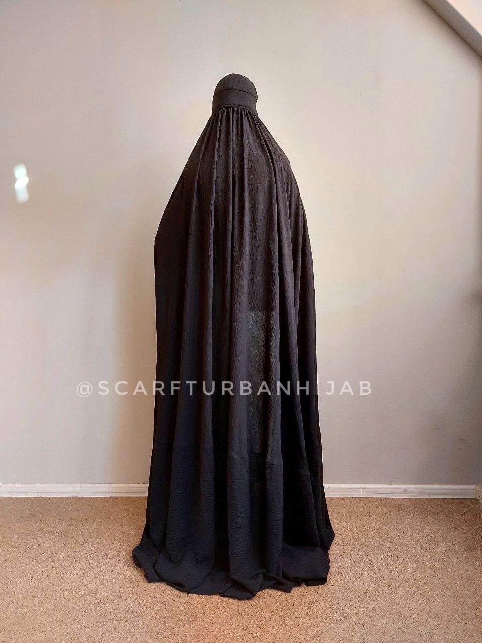 Elegant Black Crepe Burka , Luxurious Wrap maxi cape, mantle - image 5