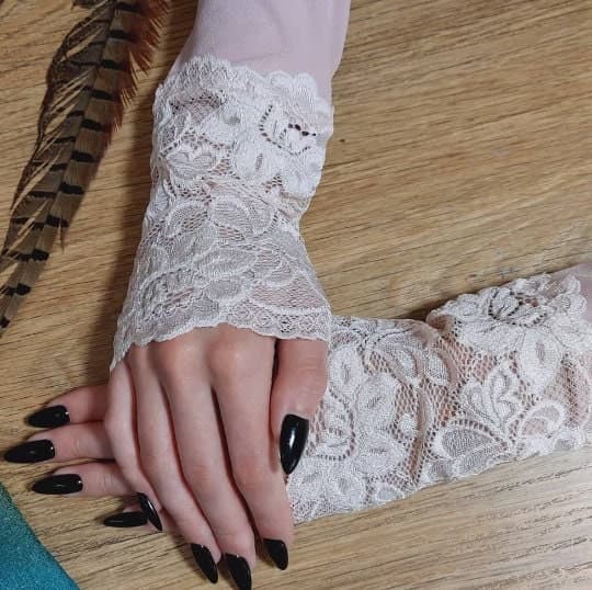 Pink Lace Arm Sleeves - Knitted Muslim Accessory - image 5