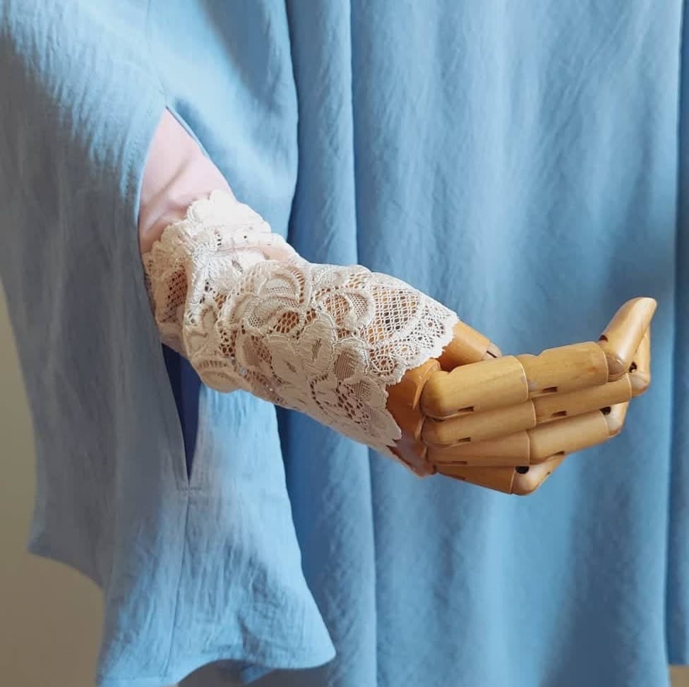 Pink Lace Arm Sleeves - Knitted Muslim Accessory - image 4