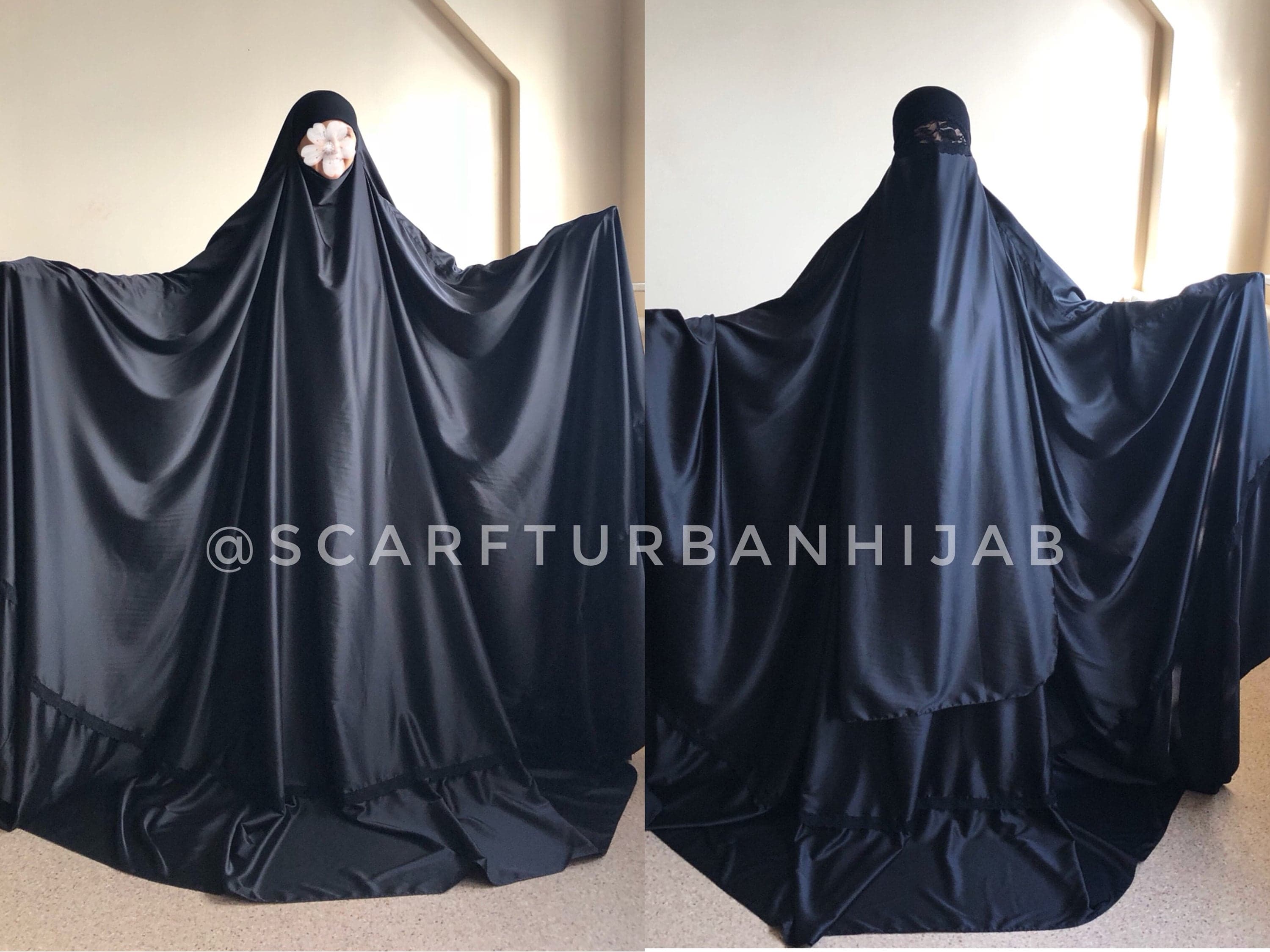 Black long burqa, Muslim noir niqab , islamic hijab , hajjie clothing, long jilbab - image 3
