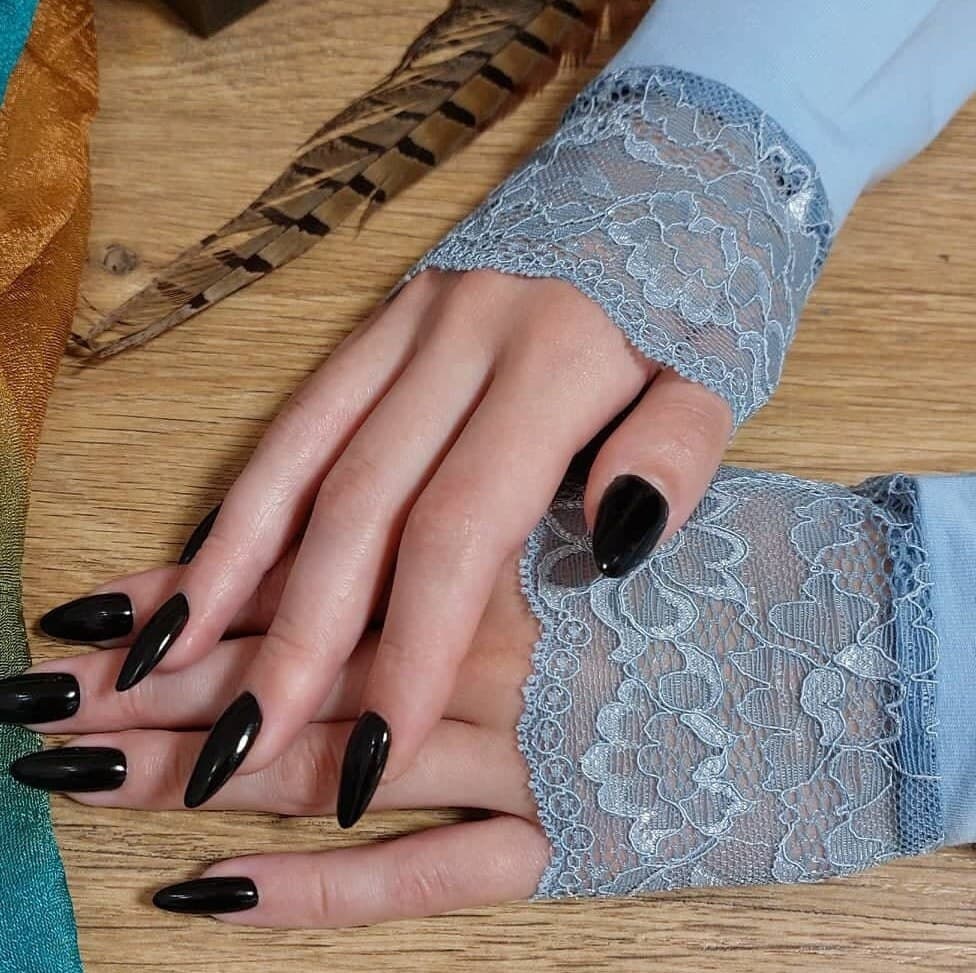 Blue Lace Knit Arm Sleeves - Muslim Prayer Accessory - image 3