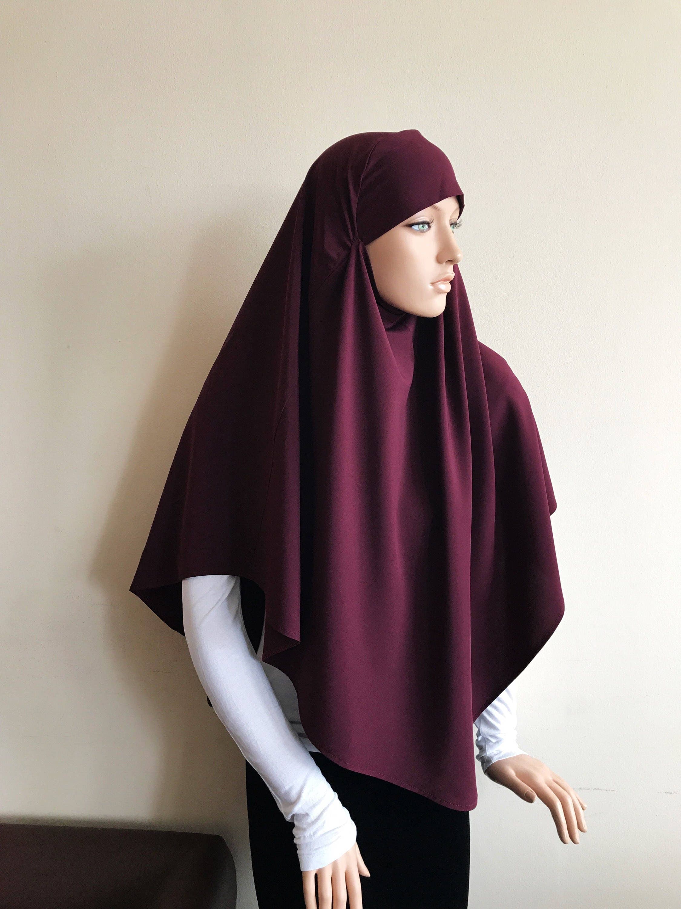 Burgundy Tie Khimar, One Piece Hijab, Muslim Clothing - image 3