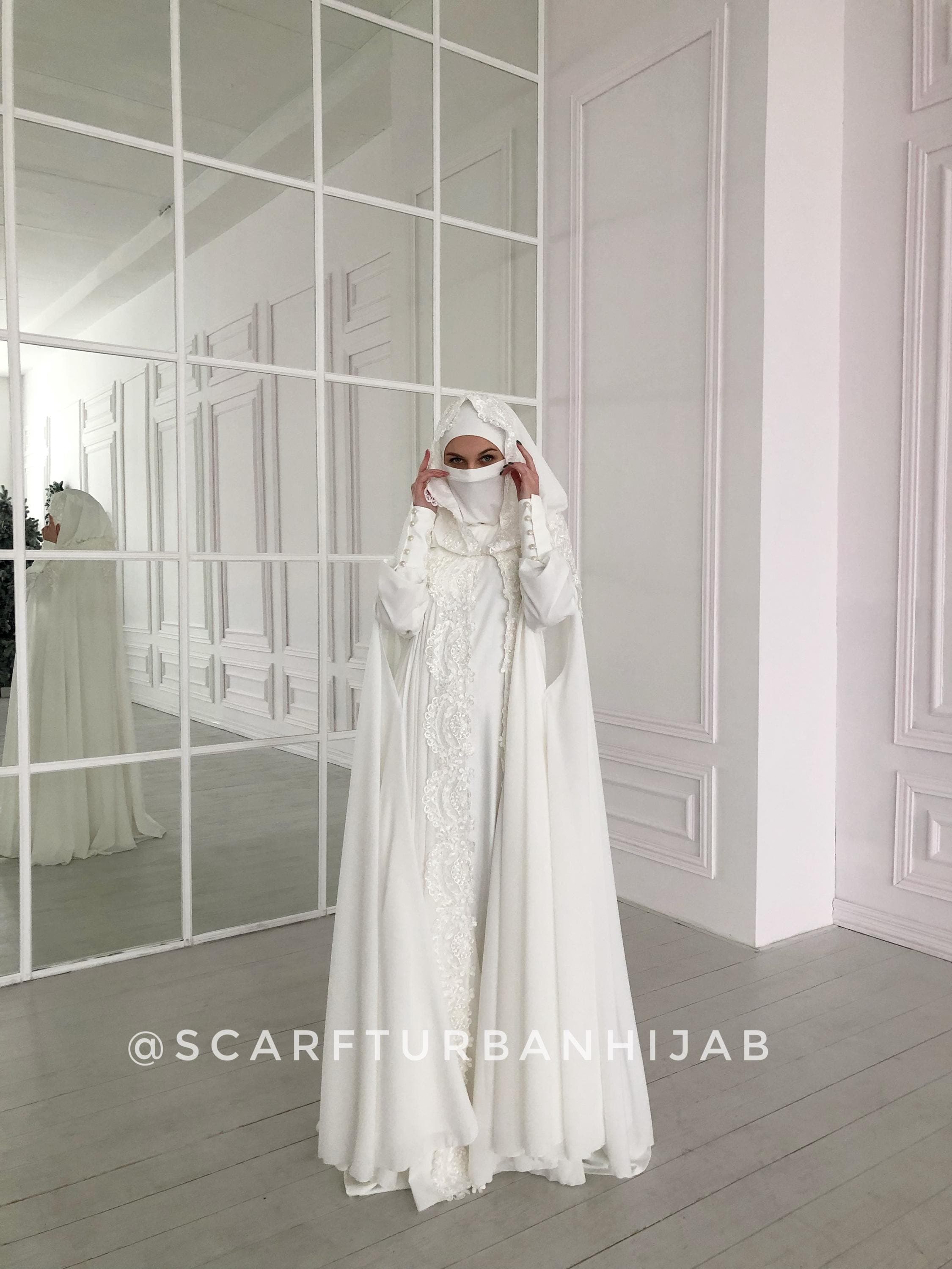 Wedding dress hood cape, nikkah bridal abaya - image 4