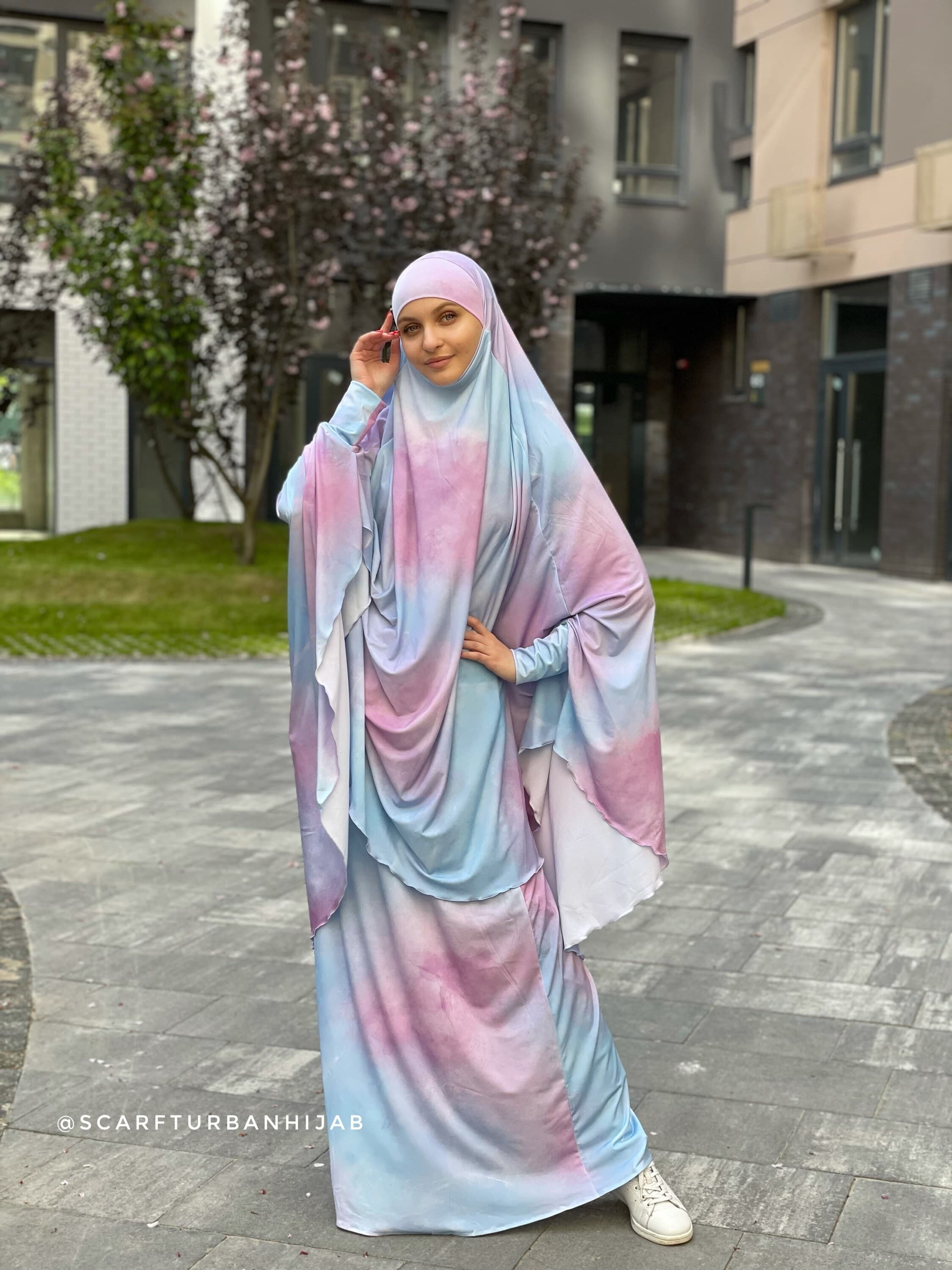 Print Khimar Niqab, Ready to Wear Long Hijab, Islamic Gift - image 5
