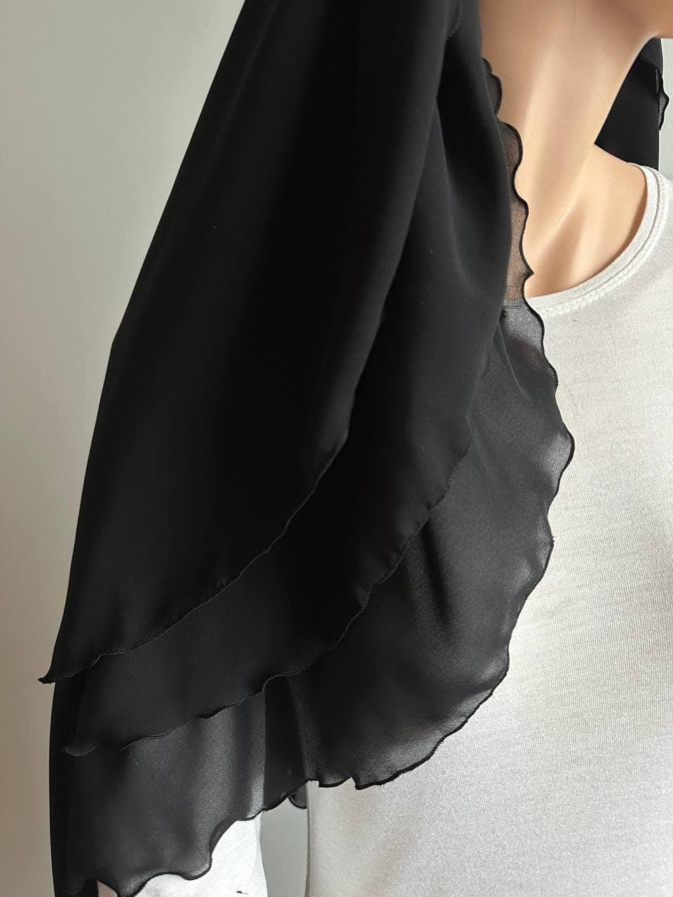Black luxury chiffon layers veil, Hajj niqab burqa - image 5