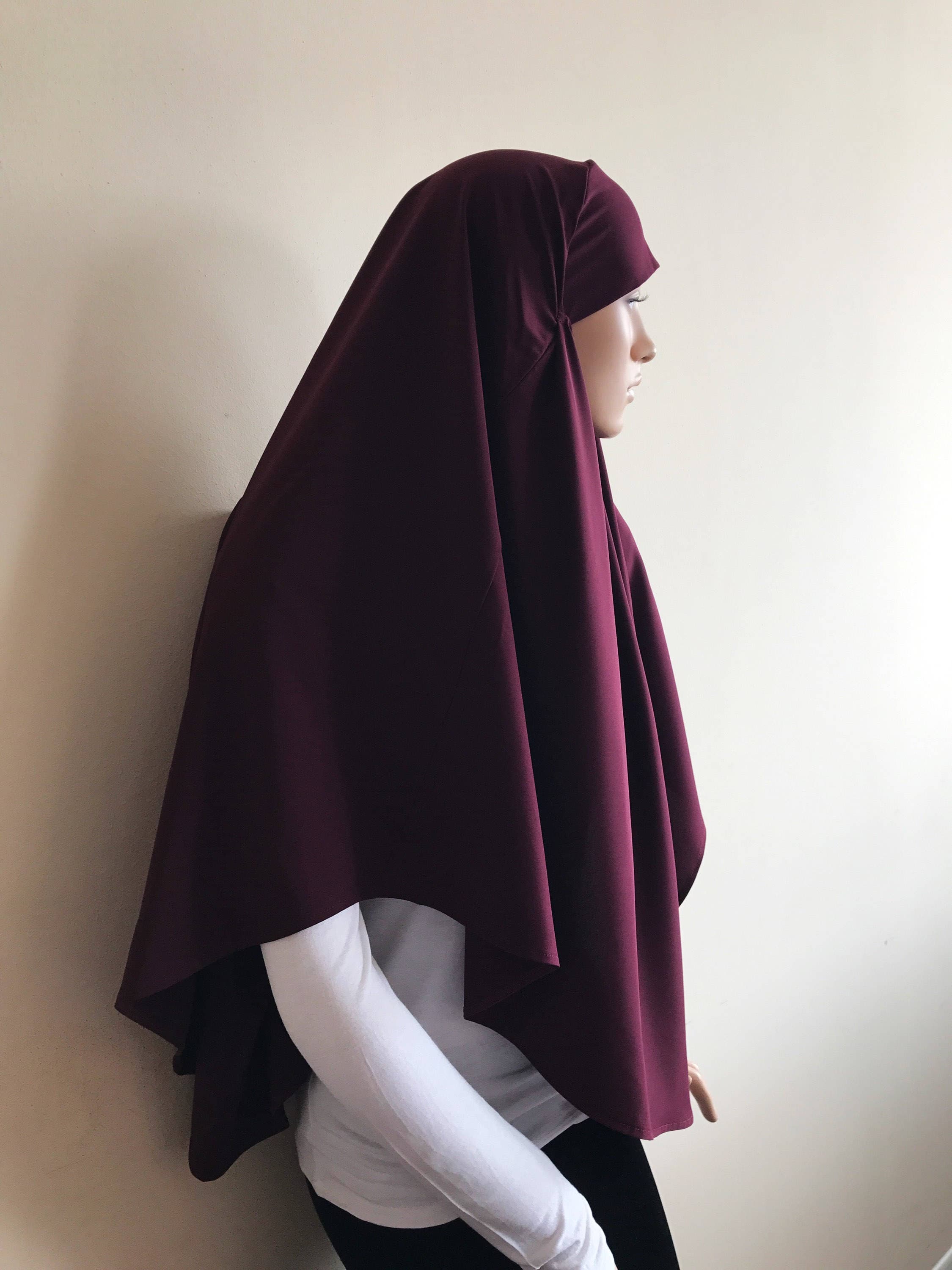 Burgundy Tie Khimar, One Piece Hijab, Muslim Clothing - image 4
