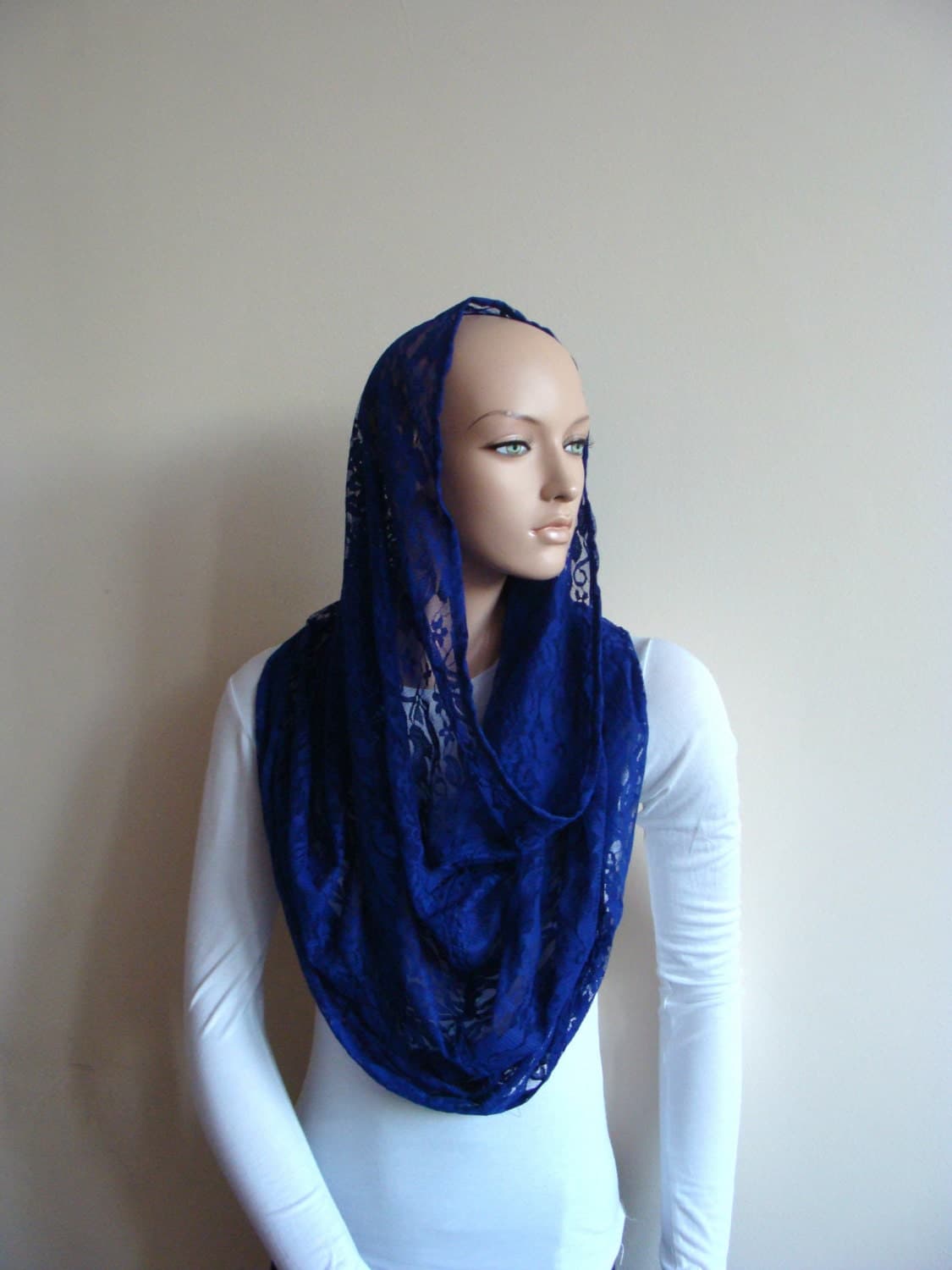 Dark beige infinity scarf - image 5
