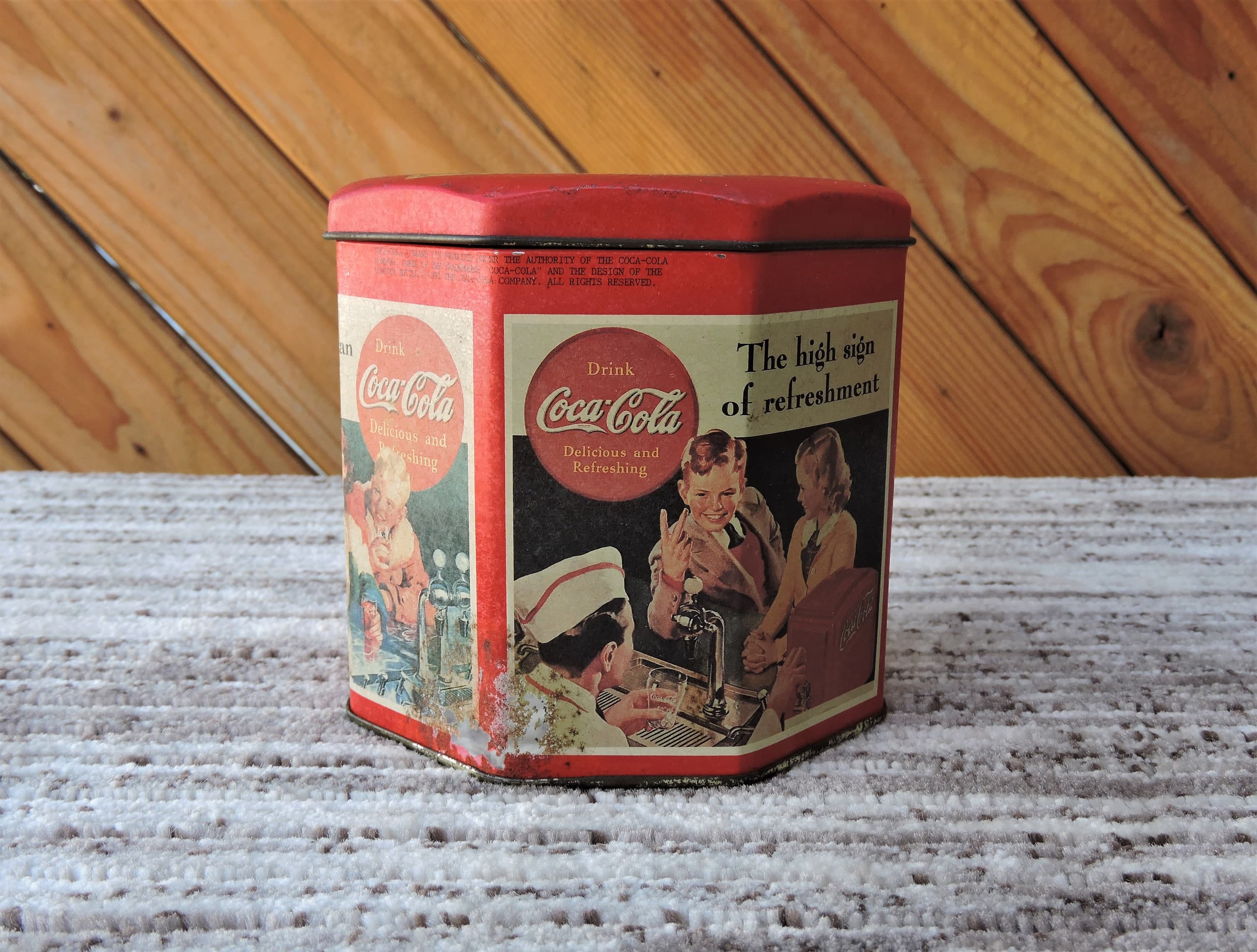 COCA COCLA Vintage Octagon Tin, By Bristolware, 1992