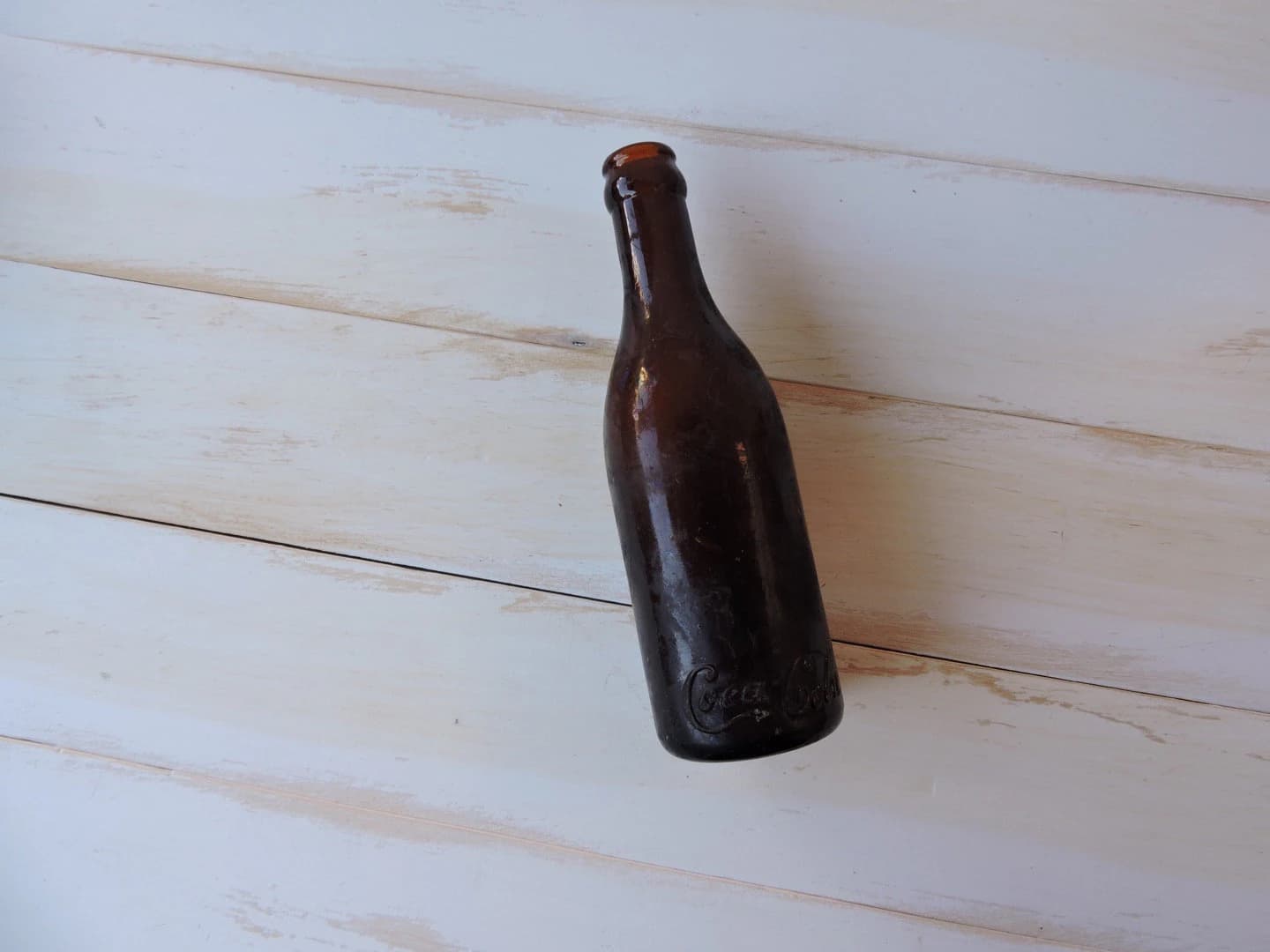 Rare -Vintage Straight Side Amber Coca Cola Bottle, 1900s Coca Cola Bottle, New York
