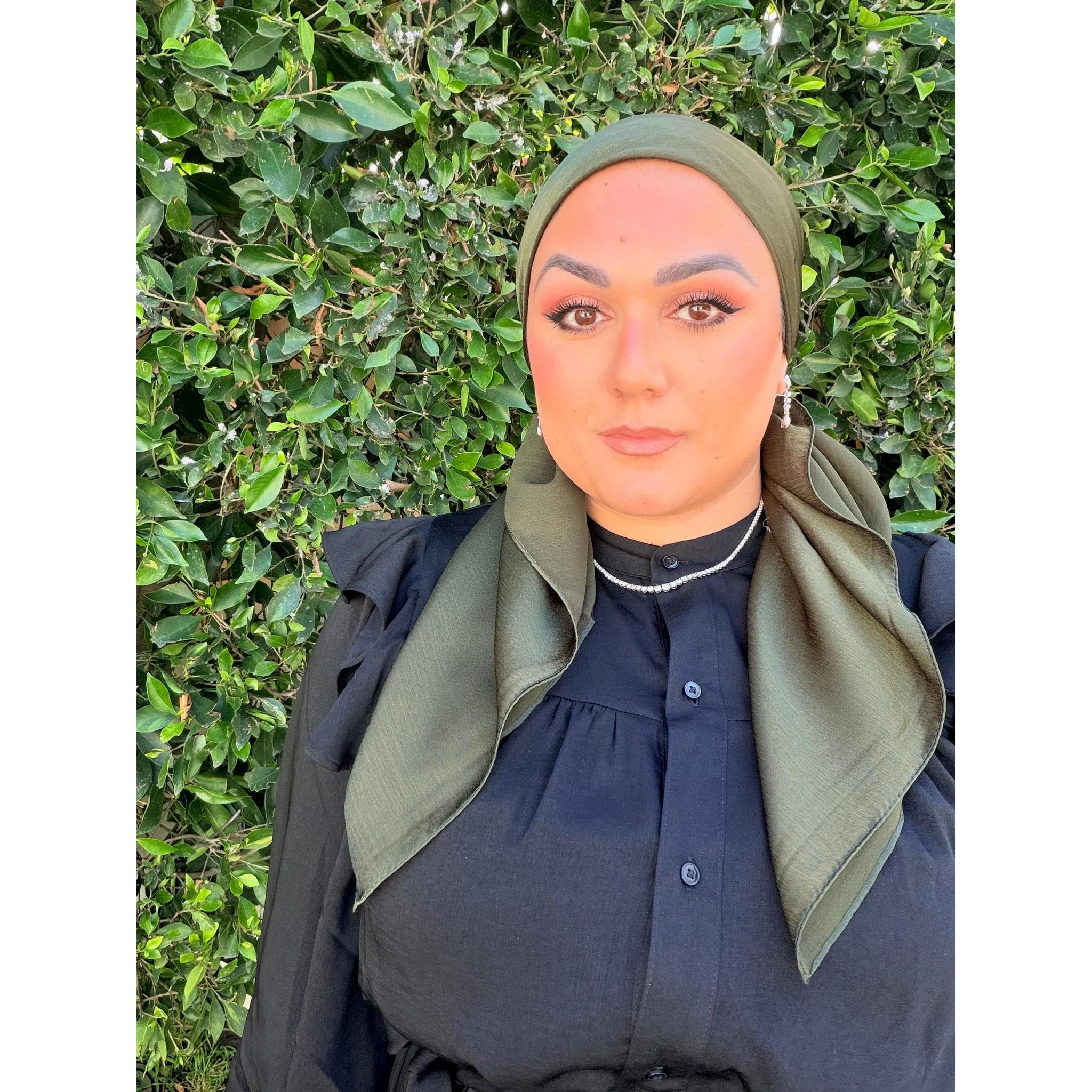Luster Luxe Squares - Olive-Squares-The Little Tichel Lady